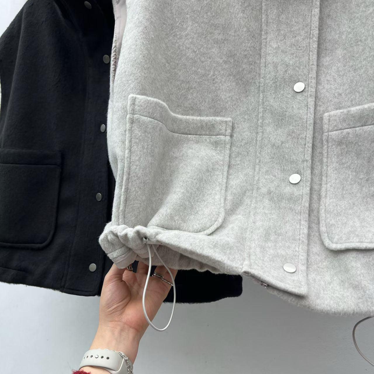 ♡翻領羊毛束口帶背心♡ (C251168)