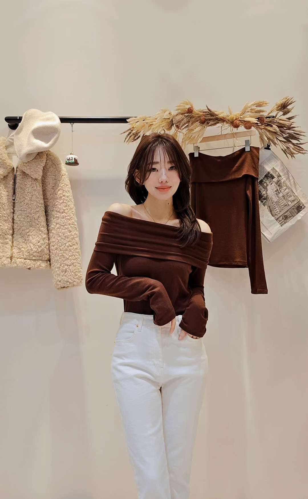 ♡Oni家♡多穿法露肩天絲羊毛超彈力T (C251260)