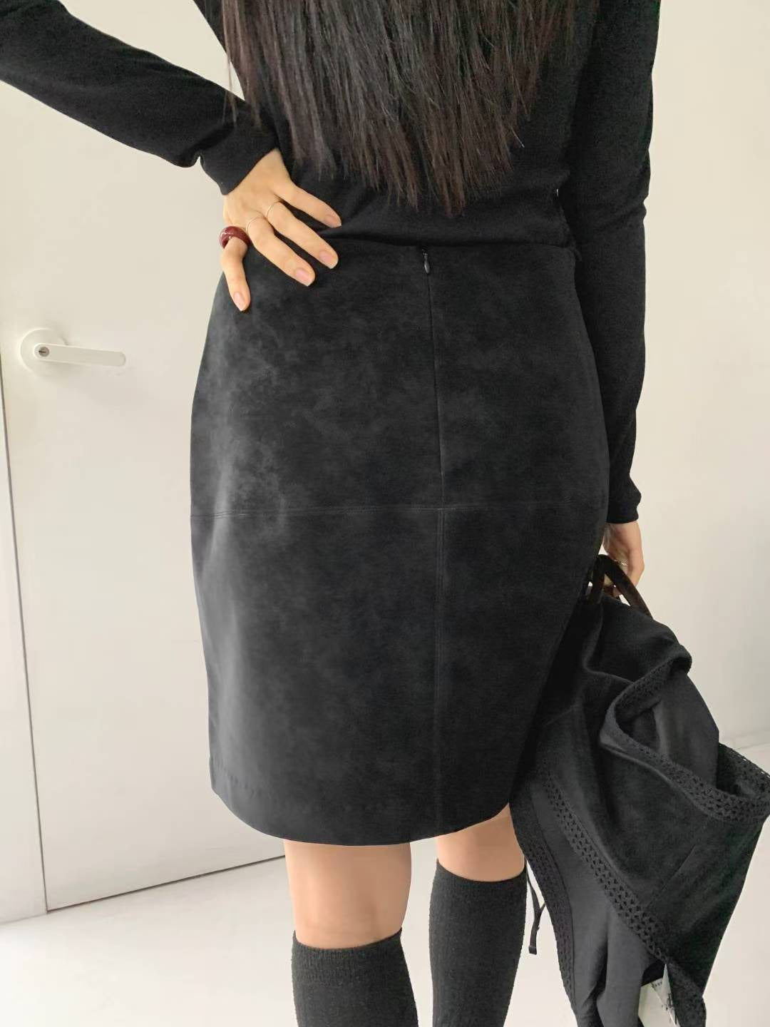 ♡霧感麂絨H線短裙♡ (C251163)