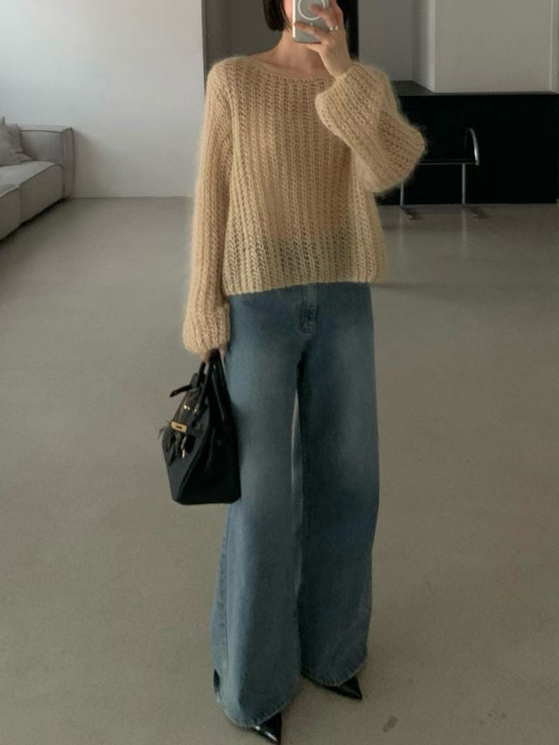 ♡空氣蓬鬆手編感針織上衣♡ (C251218)