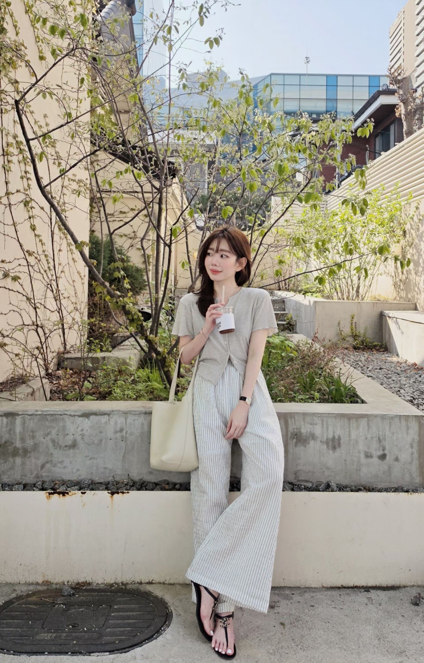 ♡Oni家♡韓妞風格亞麻小開衫 (C260563)