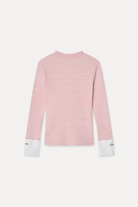 ♡襯衫袖口拼接的羅紋打底上衣♡ (C251141)