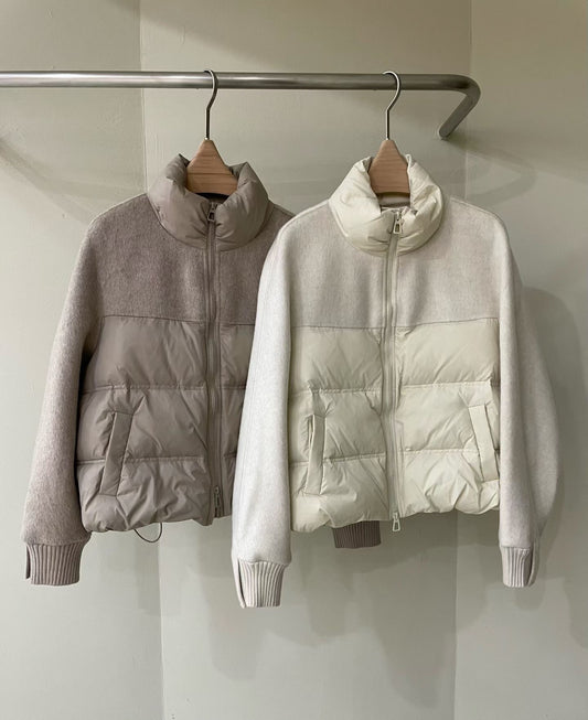 ♡質感異材質立領外套♡ (C251208)