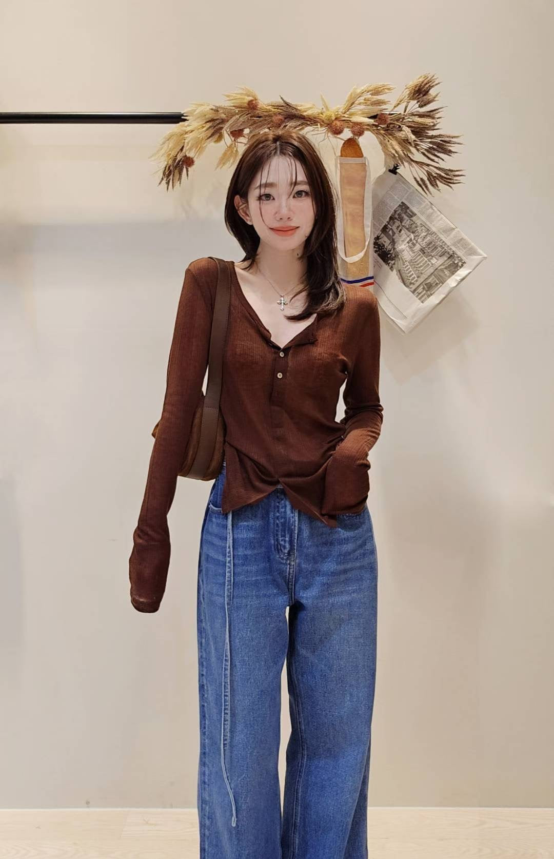 ♡Oni家♡歐美時髦的腰帶微寬牛仔褲 (C251102)