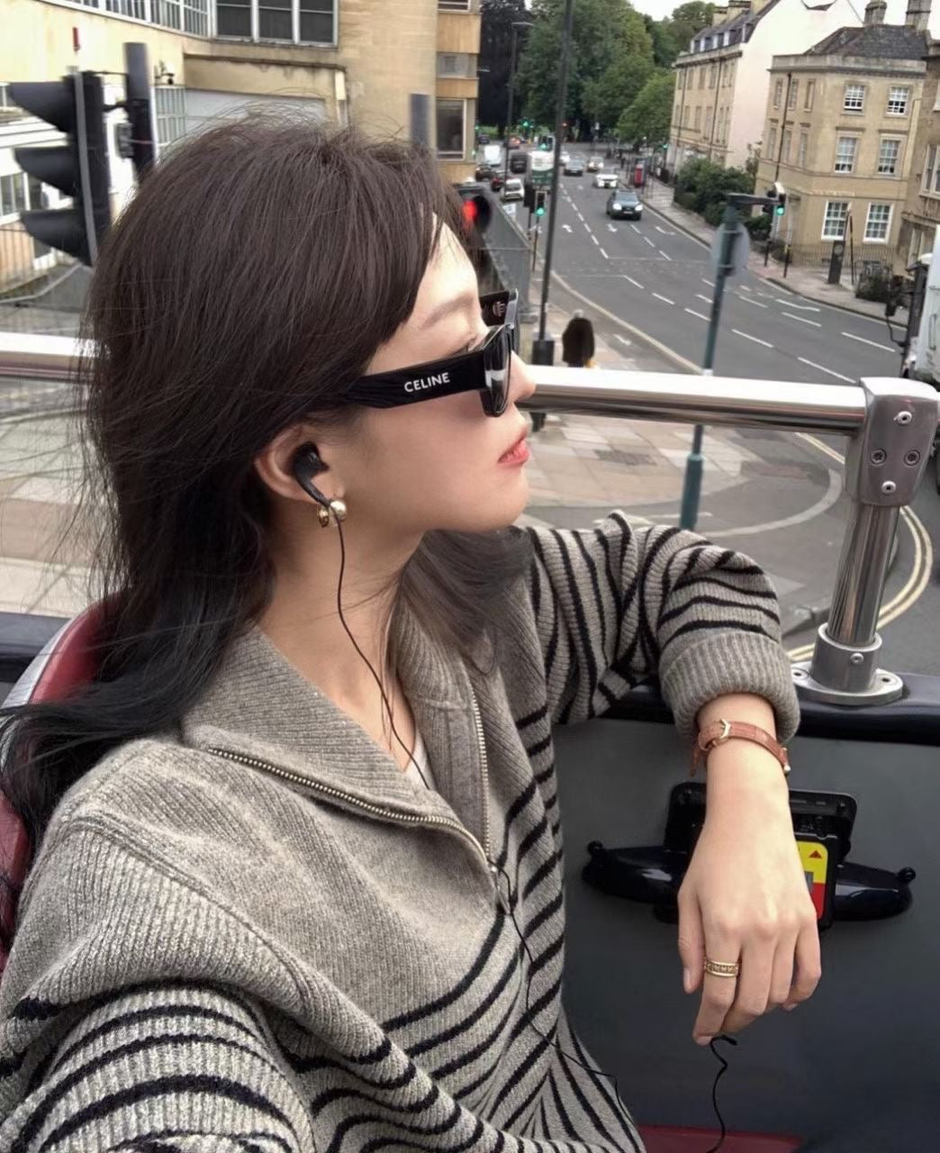 ♡經典法式半高領條紋針織衫♡ (C251009)