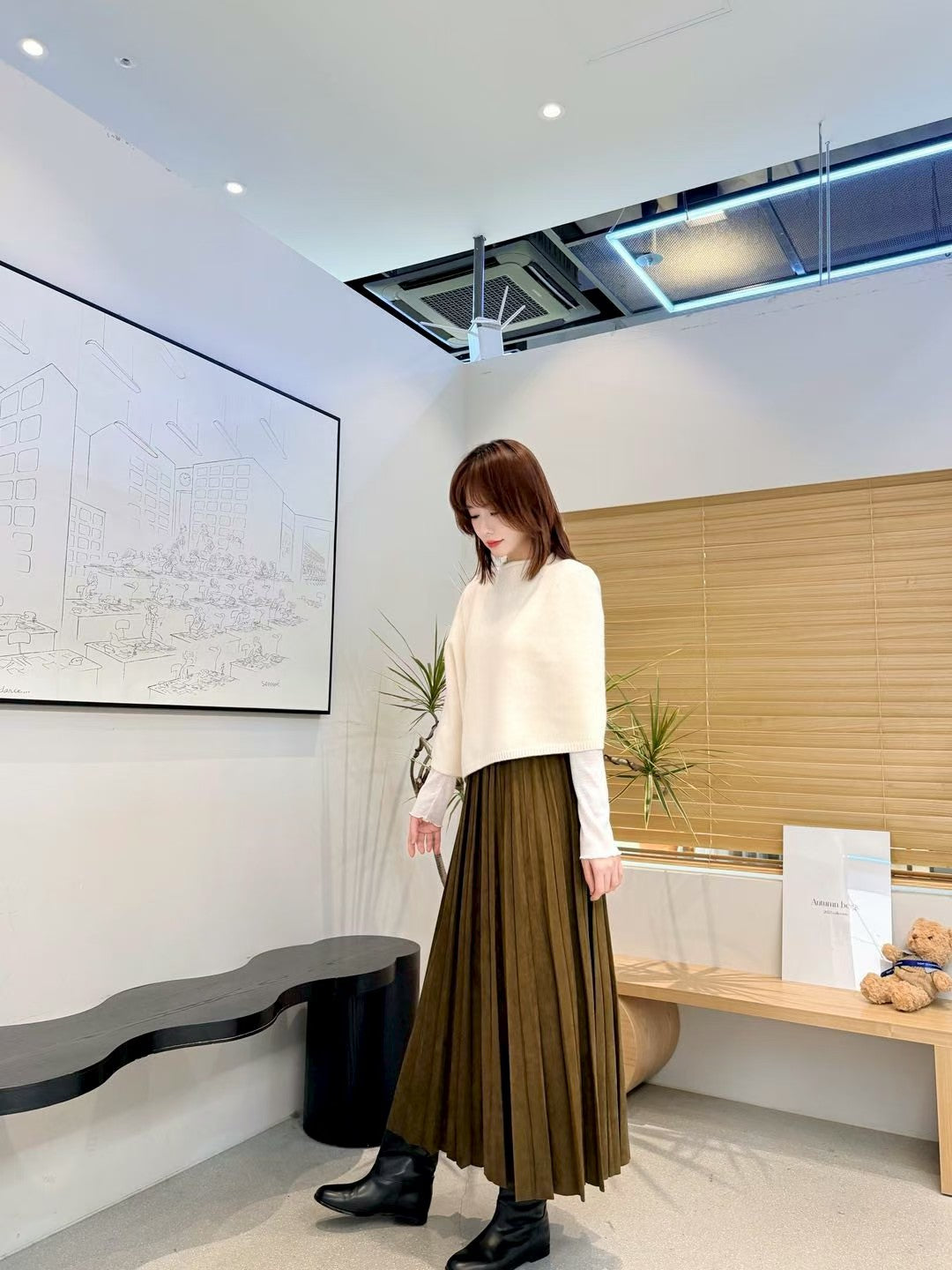 ♡霧絨顯瘦質感百褶裙♡ (C251160)