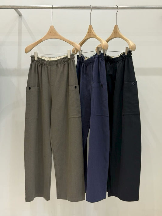 ♡率性舒適微工裝寬版彎刀褲♡ (C251161)