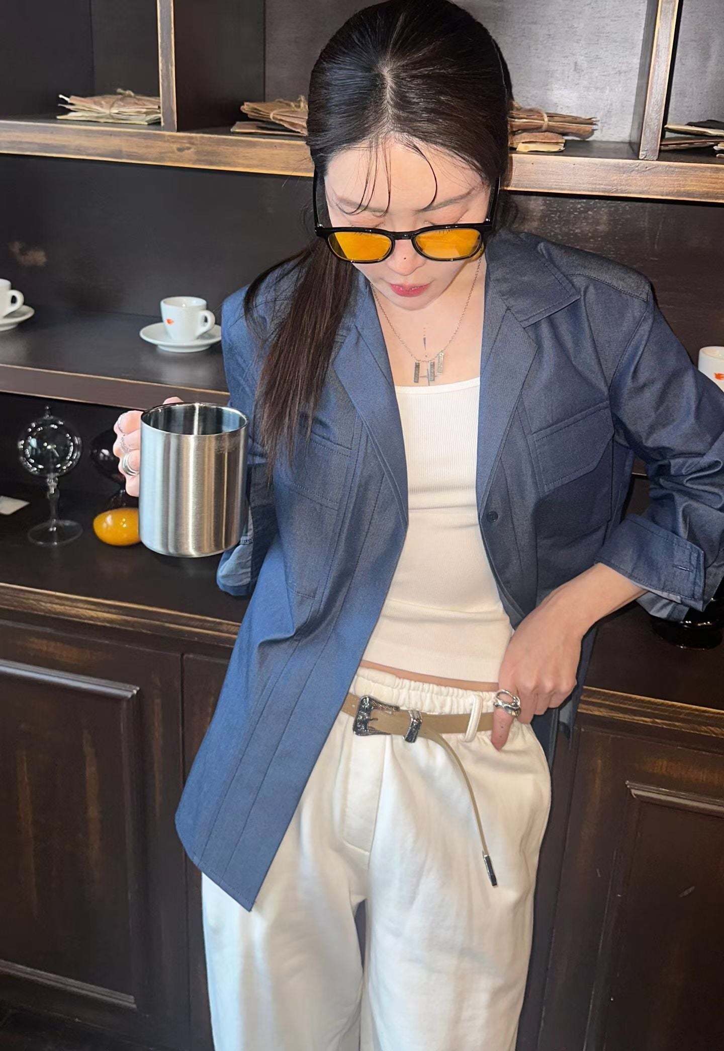 ♡都會俐落水洗襯衫式外套♡ (C260425)