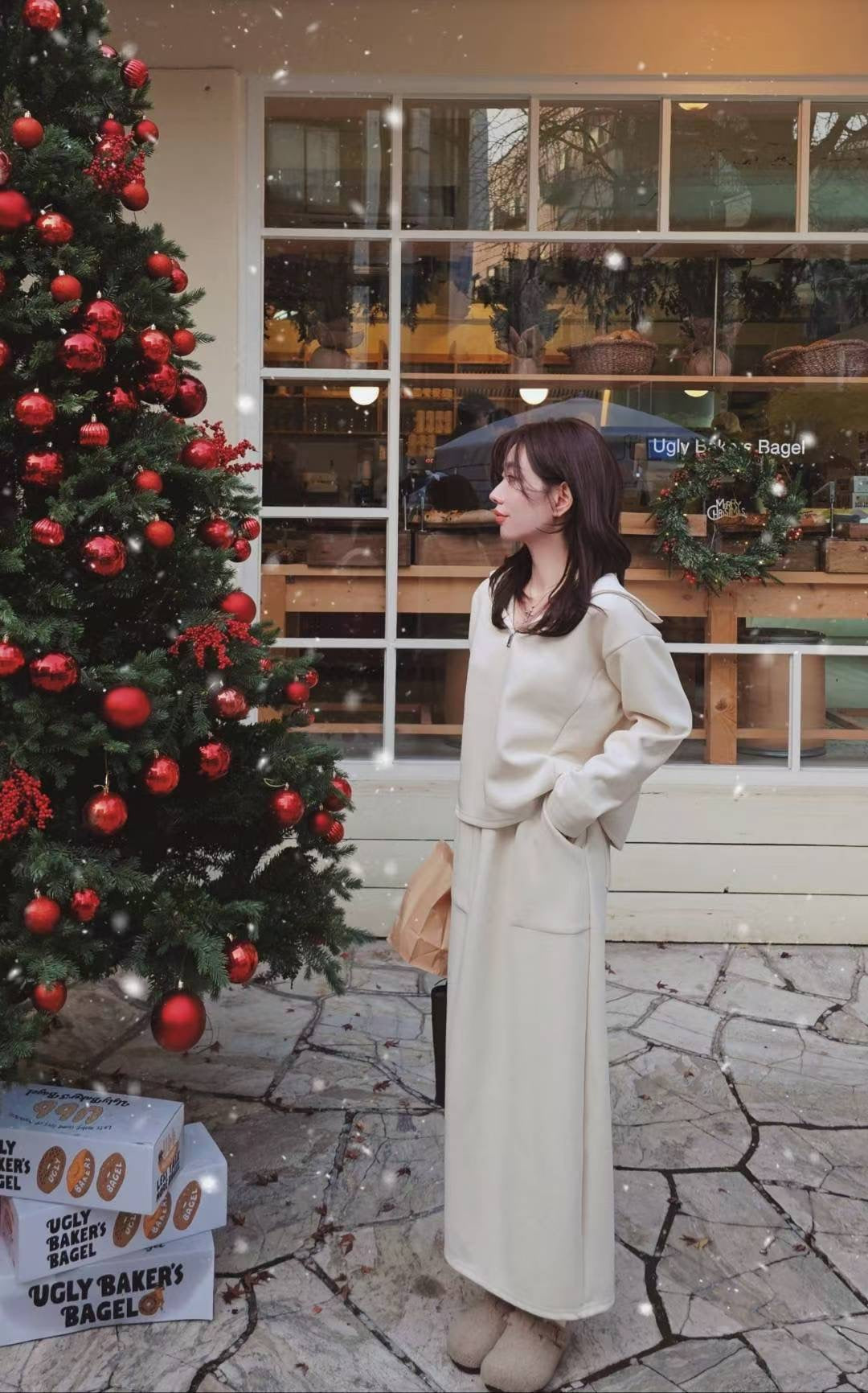 ♡Oni家♡ 質感混羊毛羅馬布拉鍊上衣 (C251287)