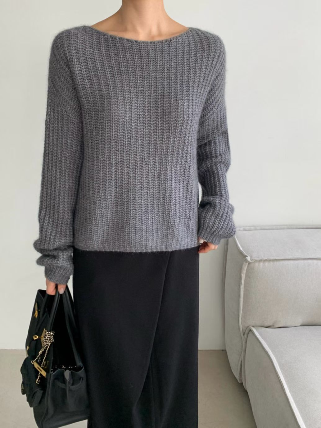 ♡大圓領泡泡袖毛衣♡ (C251167)