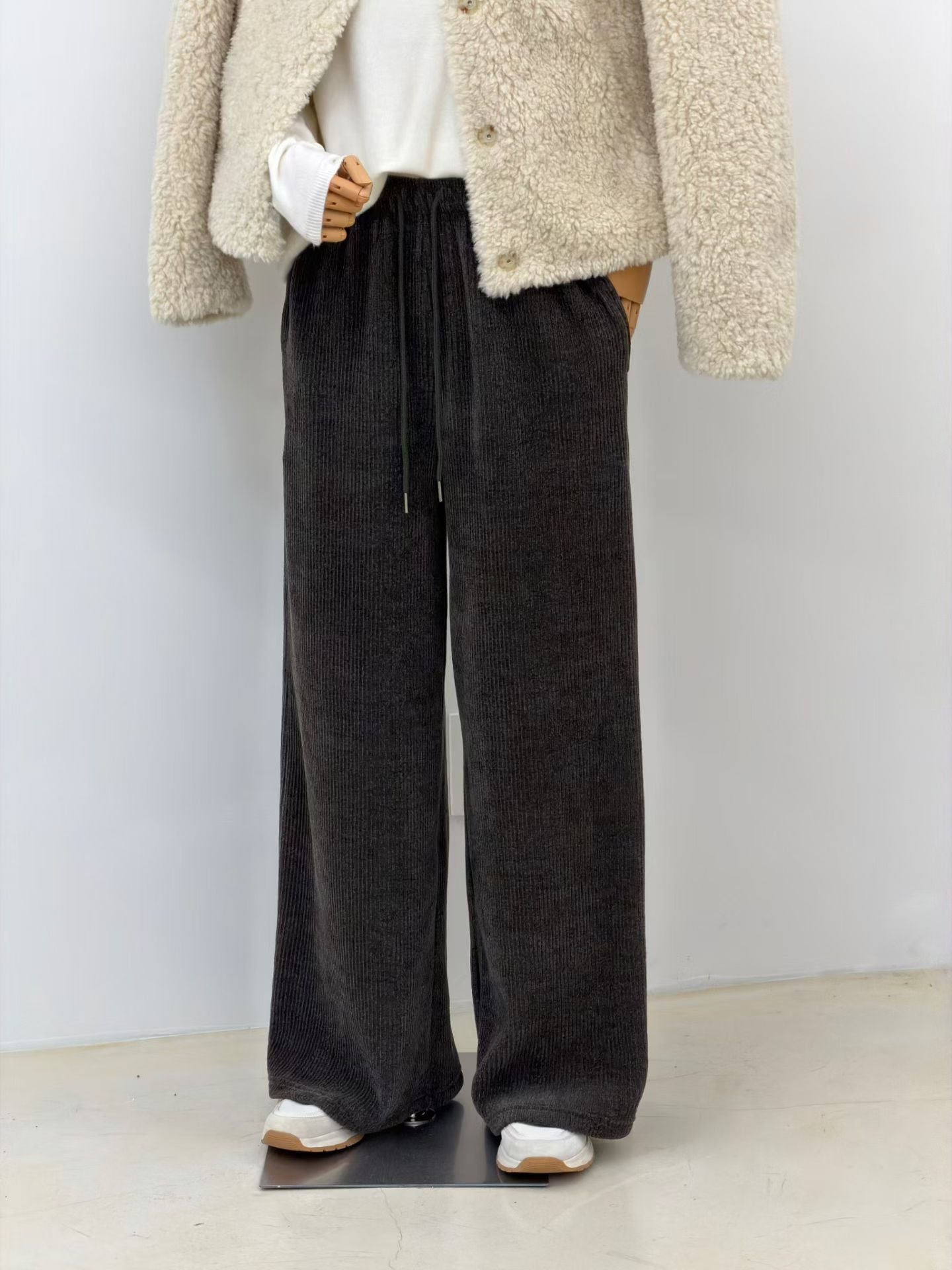 ♡泰迪燈芯絨垂墜寬褲♡ (C251250)