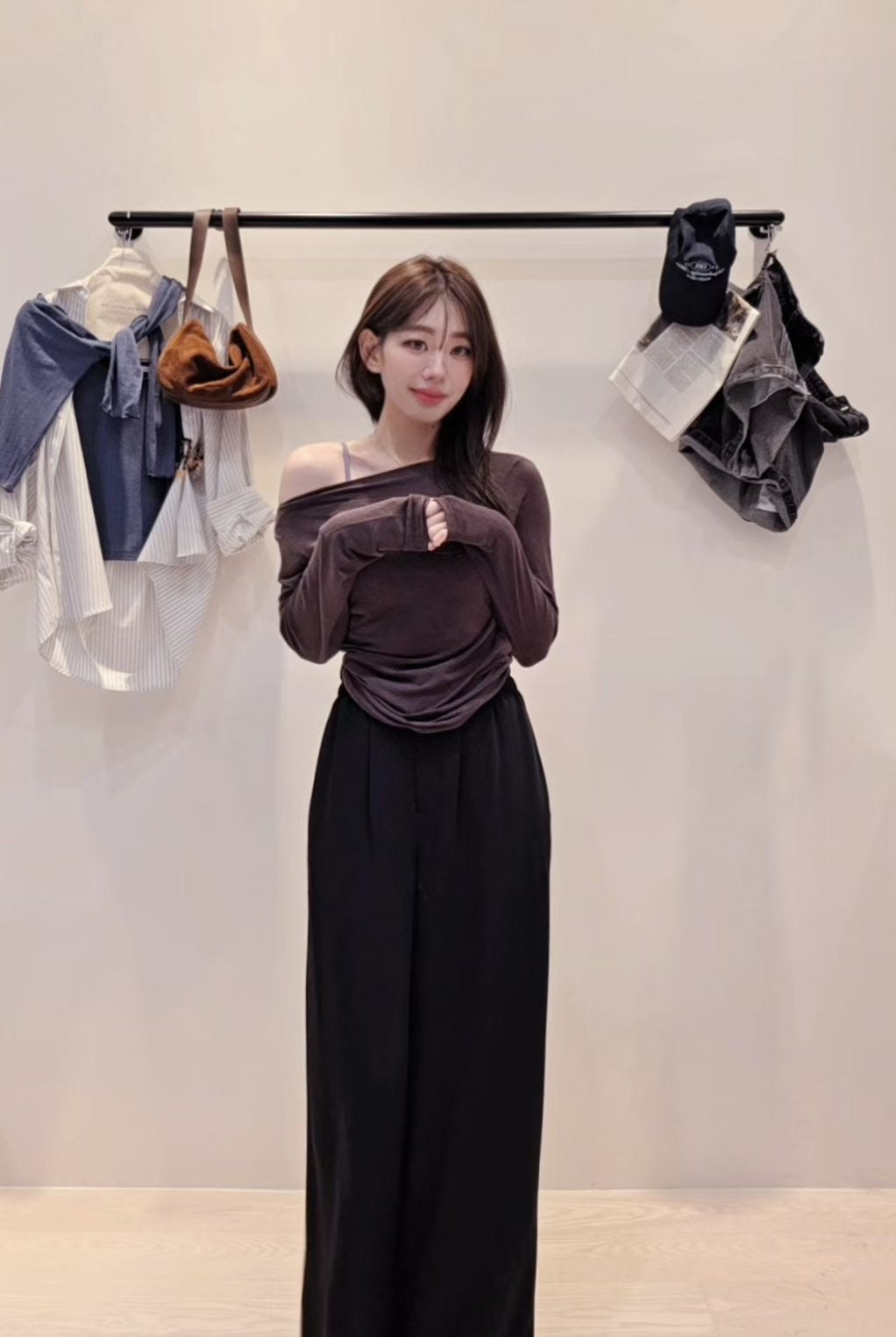 ♡Oni家♡船領天絲羊毛打底T (C260972)