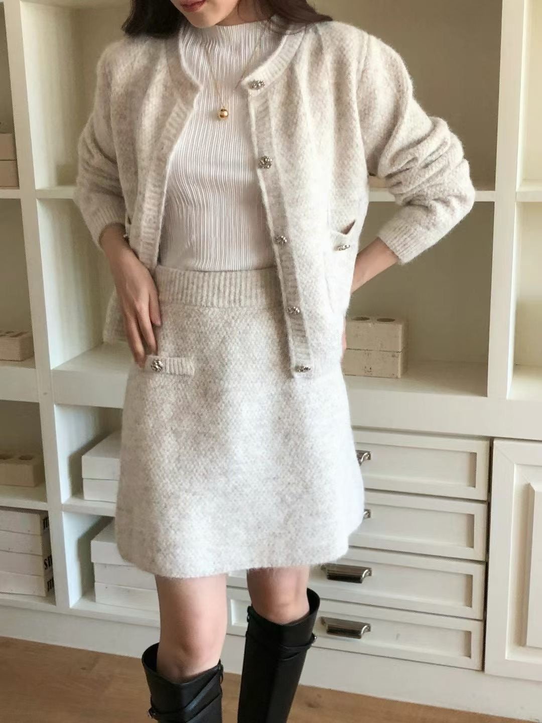 ♡典雅氣質編織兩件式套裝♡ (C251245)