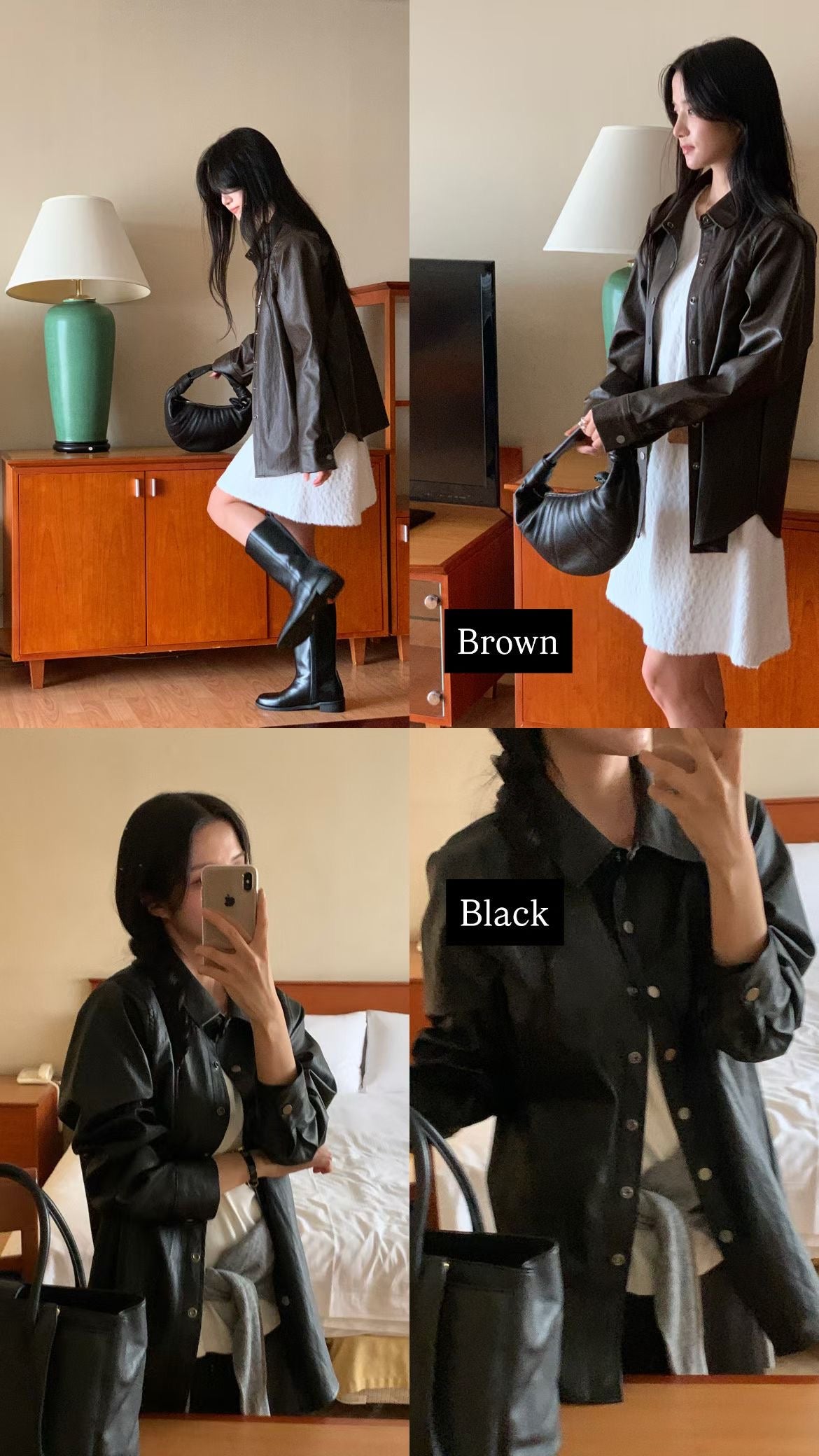 ♡亞光皮感襯衫外套♡ (C251037)