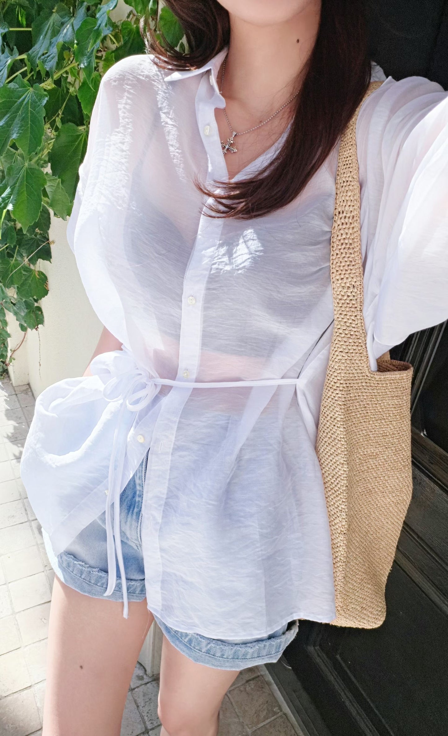 ♡Oni家♡氧氣感透肌天絲襯衫 (C260663)