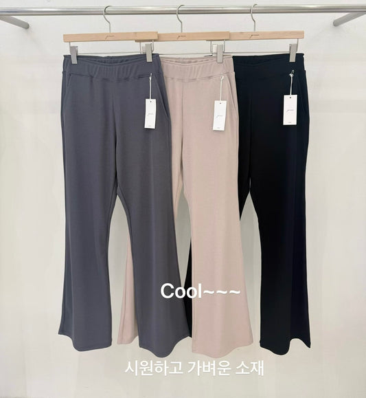 ♡極修身涼感彈力顯瘦微喇長褲♡ (C260557)