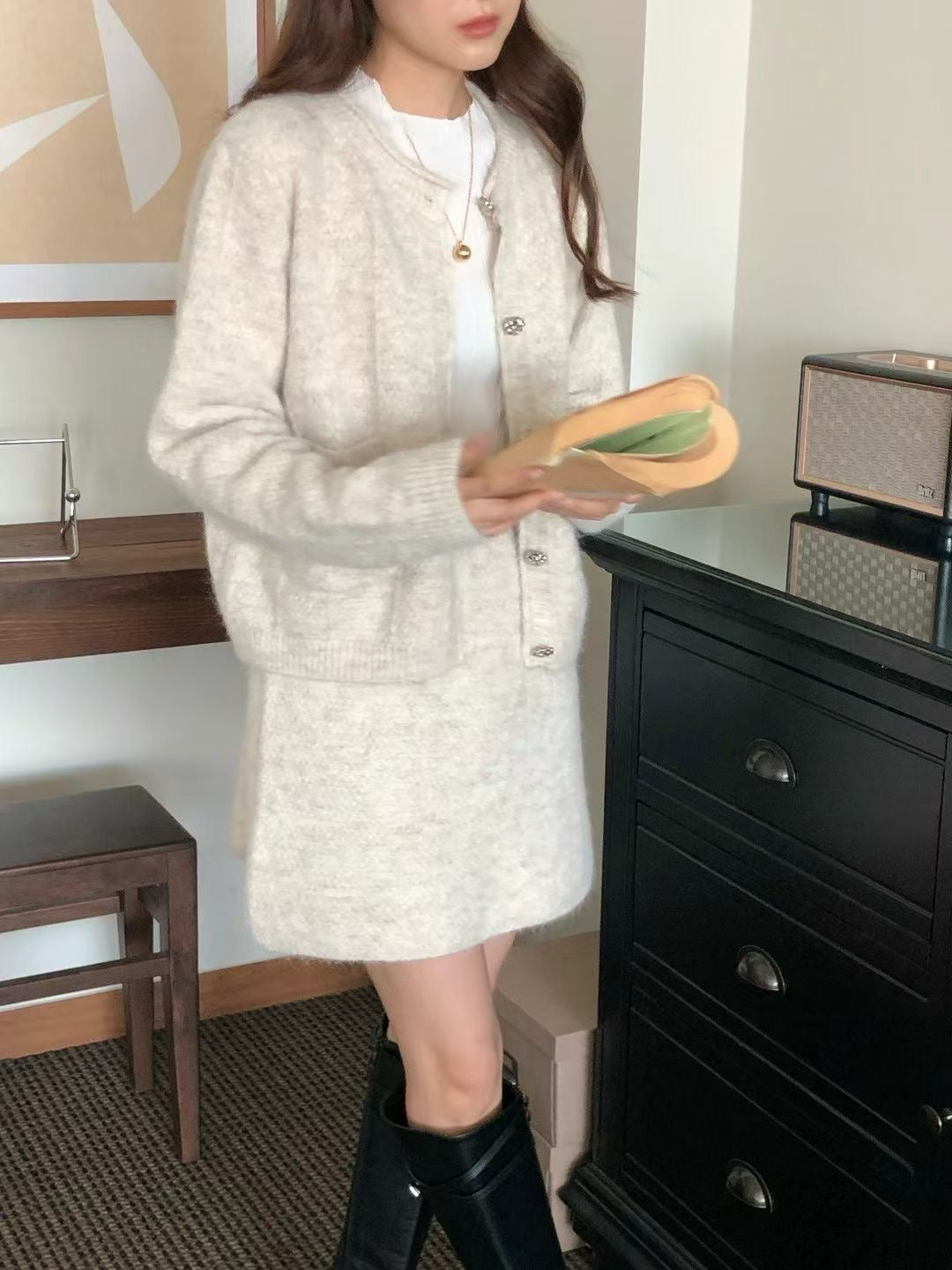 ♡典雅氣質編織兩件式套裝♡ (C251245)