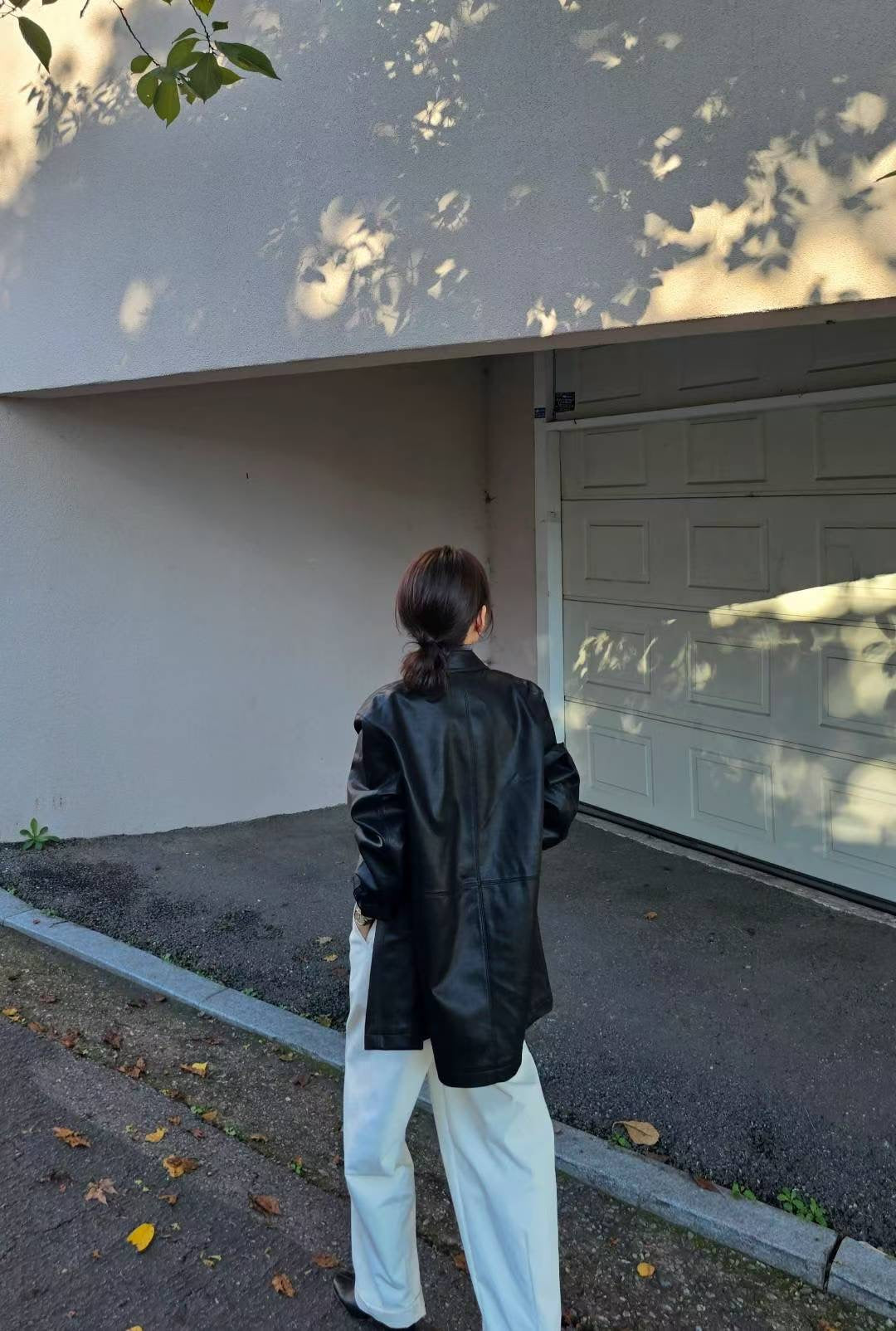 ♡Oni家♡極簡俐落仿皮革長夾克 (C251166)