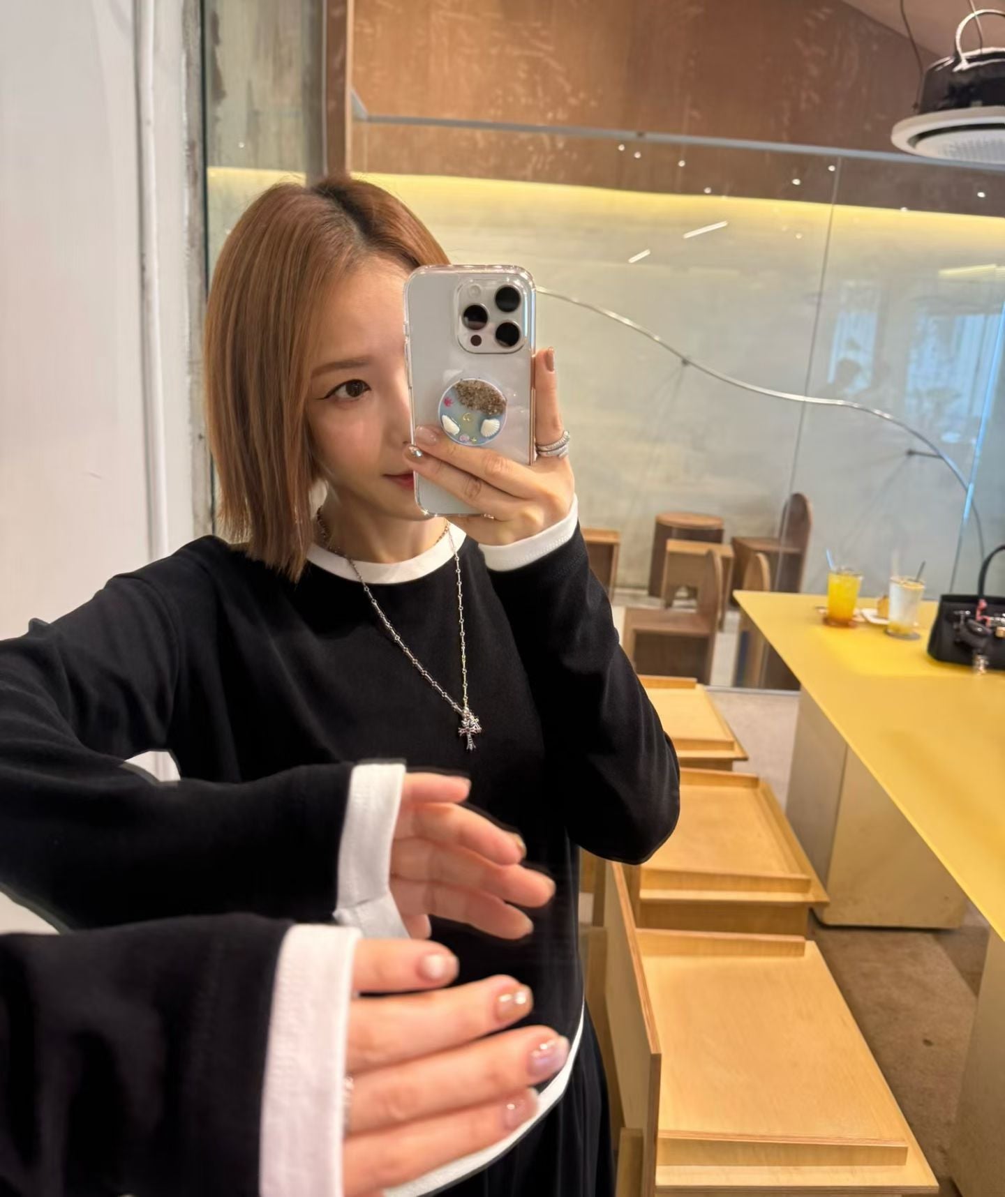 ♡假兩件撞色圓領百搭上衣♡ (C251219)