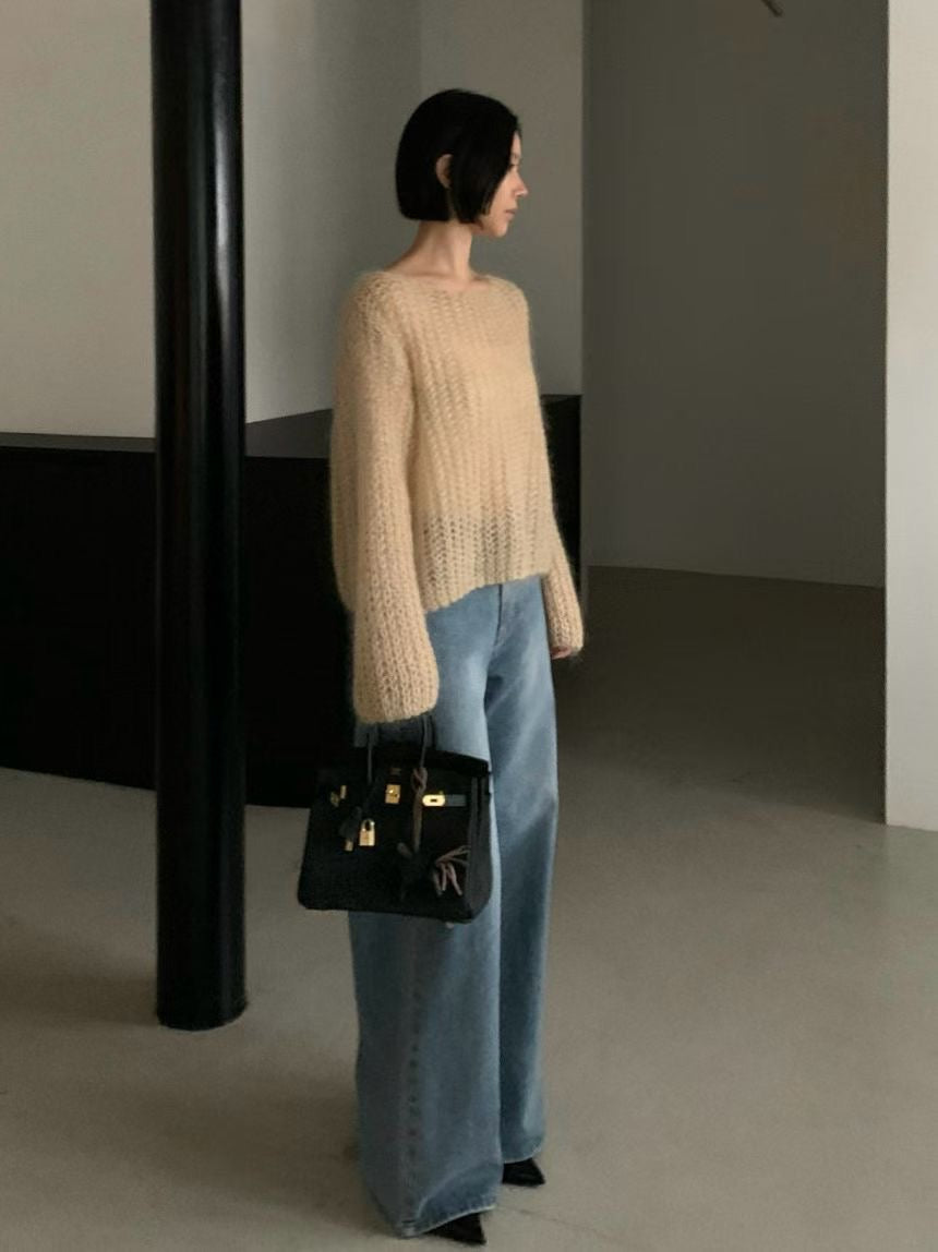 ♡空氣蓬鬆手編感針織上衣♡ (C251218)