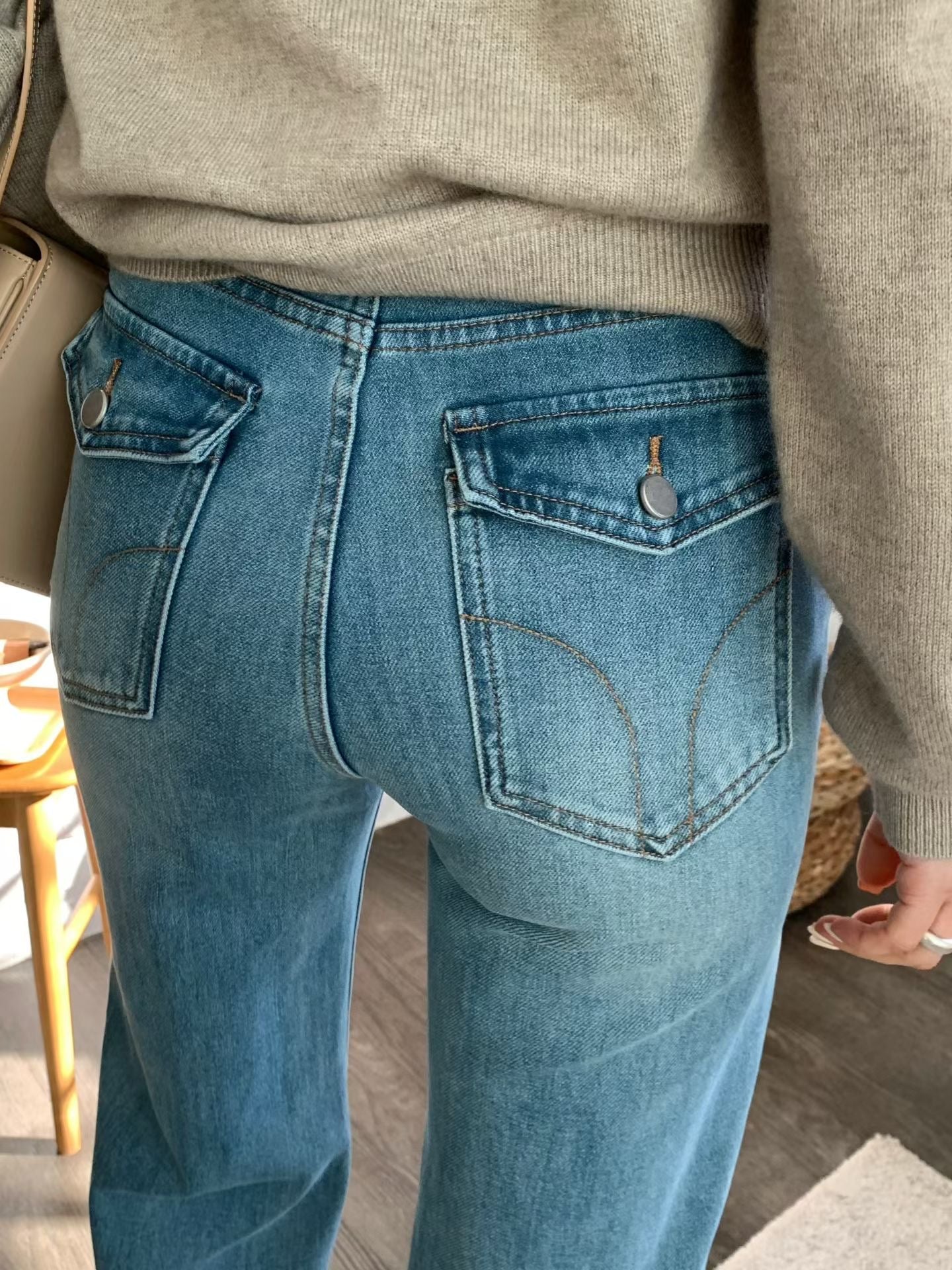♡極修腿翹臀微喇牛仔褲♡ (C260311)