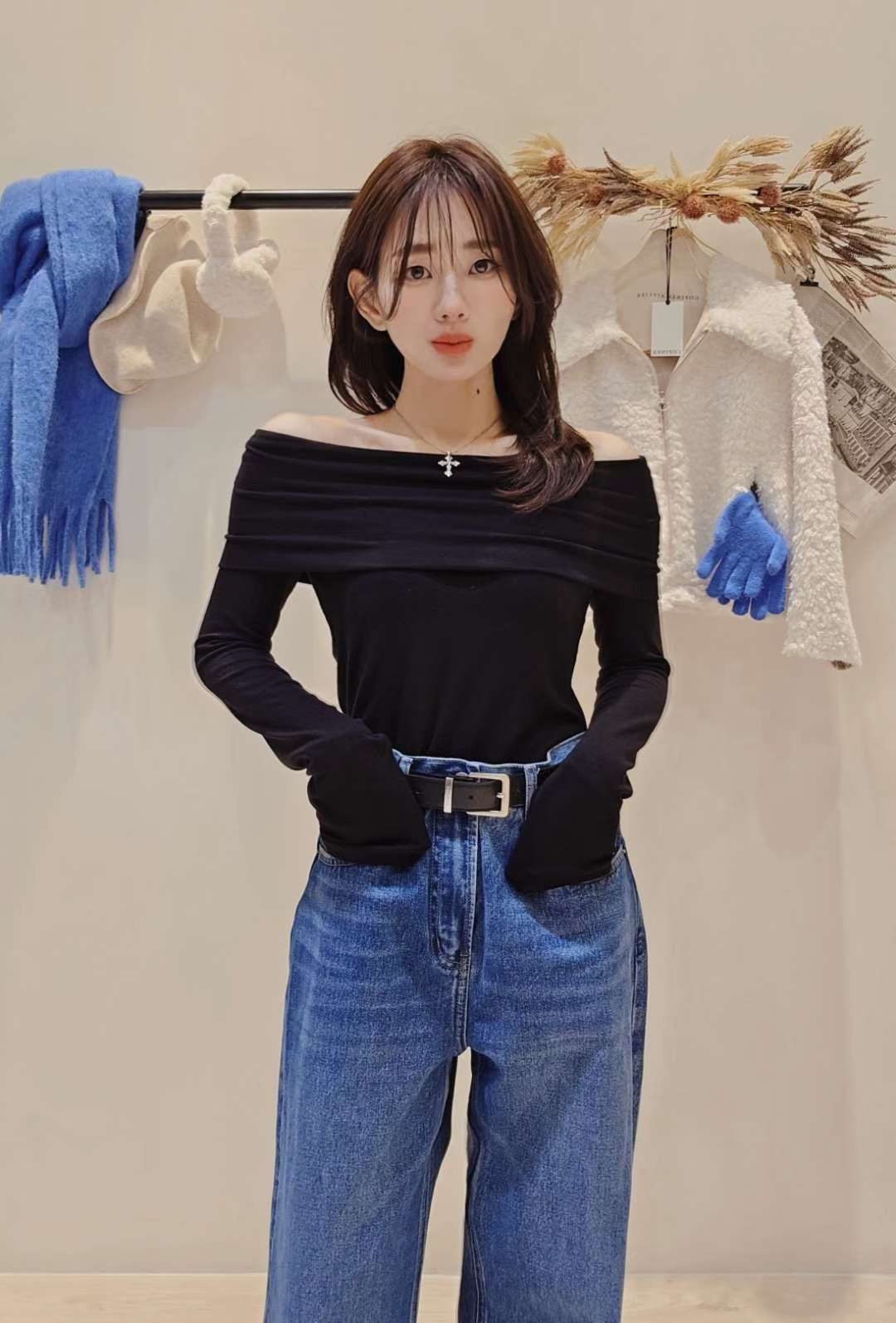 ♡Oni家♡多穿法露肩天絲羊毛超彈力T (C251260)