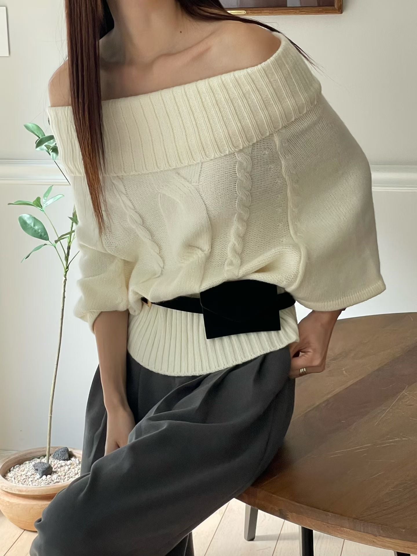 ♡一衣多穿斗篷感針織上衣♡ (C251128)