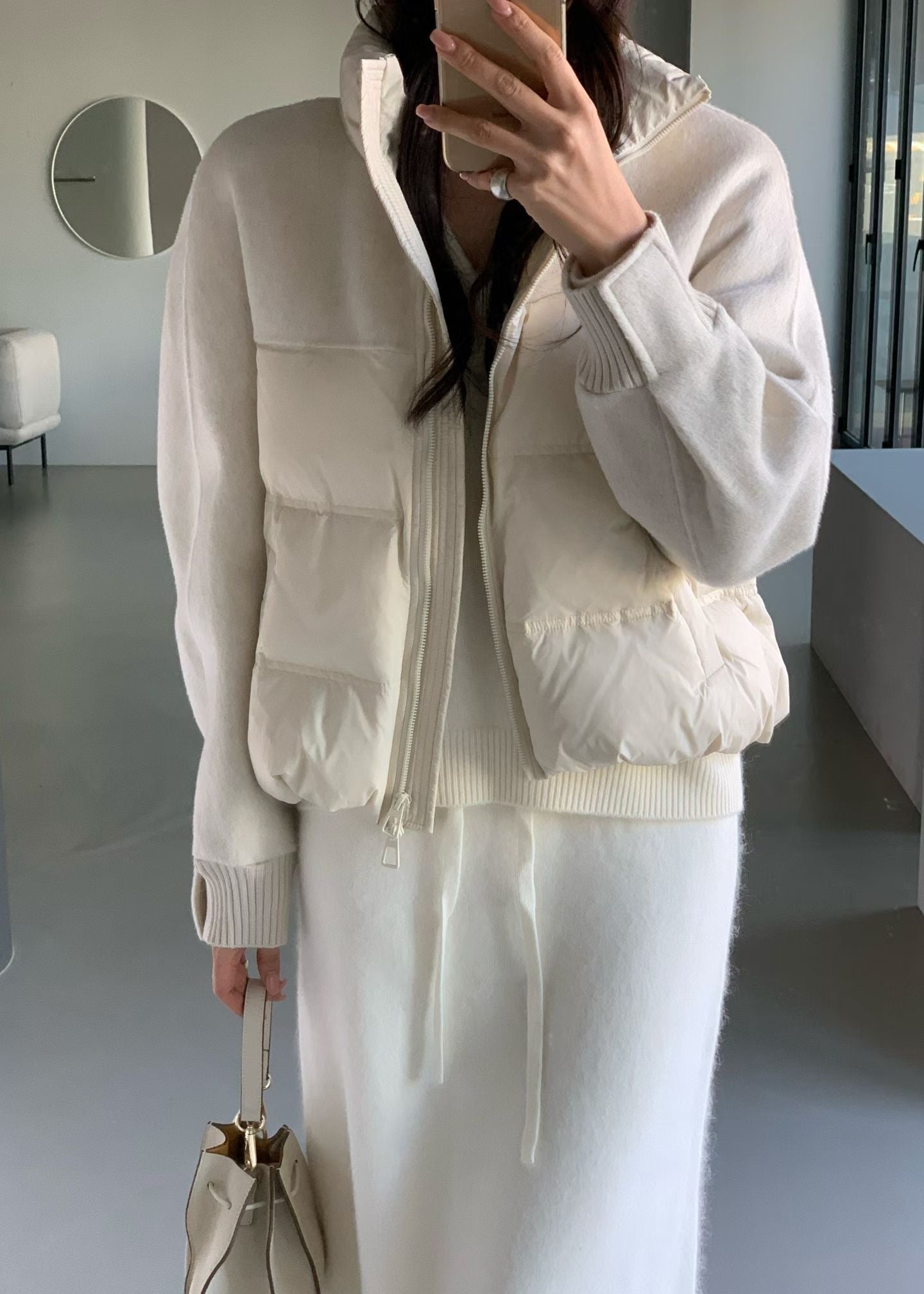 ♡質感異材質立領外套♡ (C251208)