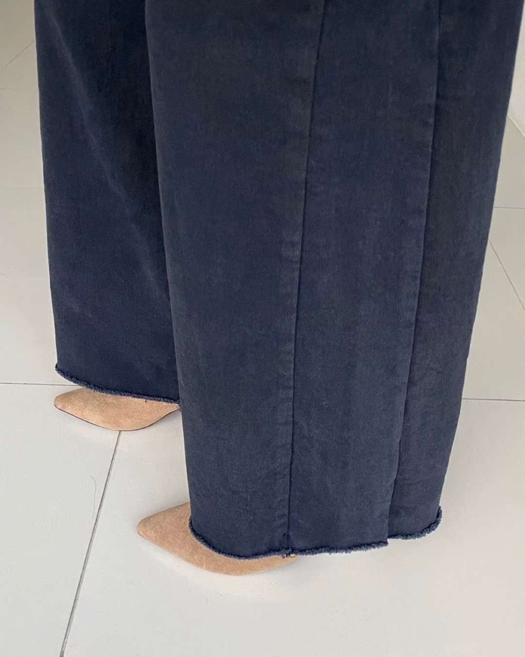 ♡冬季版拼接棉質寬褲♡ (C251151)