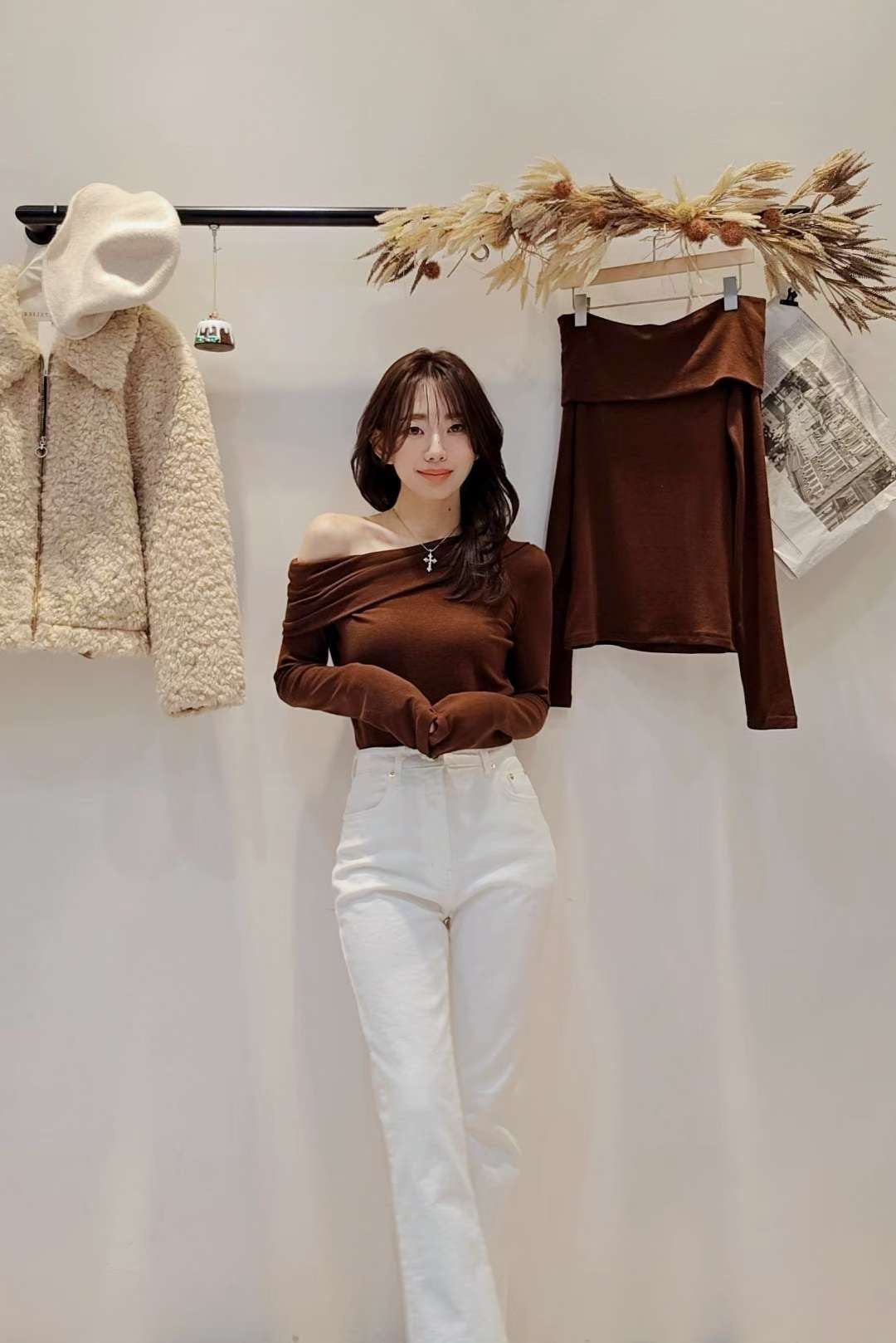 ♡Oni家♡多穿法露肩天絲羊毛超彈力T (C251260)