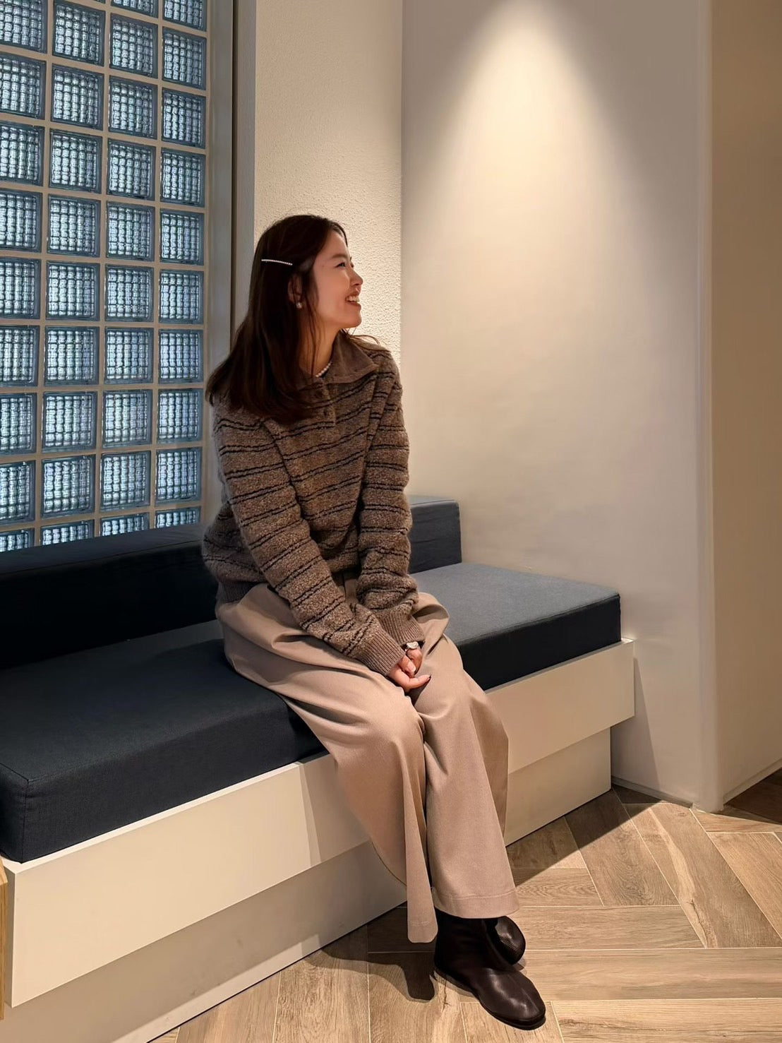 ♡粗花紋理排扣半高領毛衣♡ (C251239)