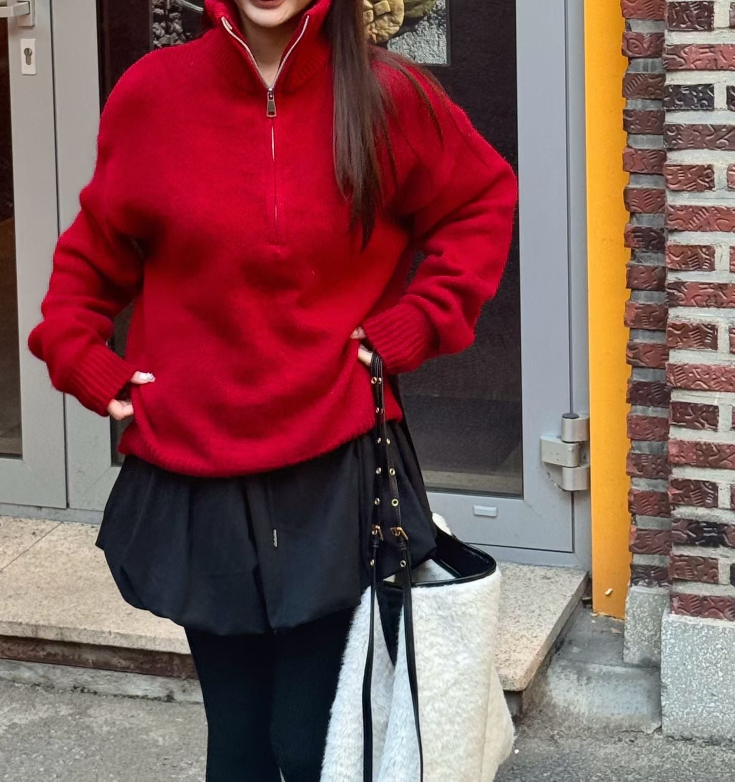 ♡休閒暖感立領半拉鍊衫♡ (C251223)