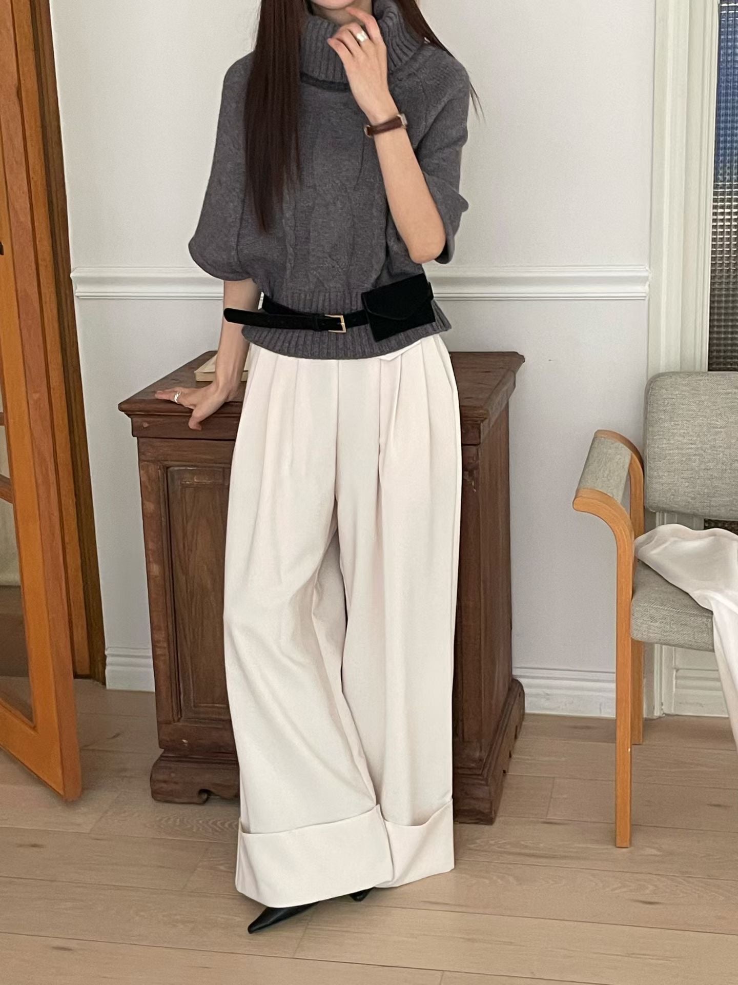 ♡一衣多穿斗篷感針織上衣♡ (C251128)