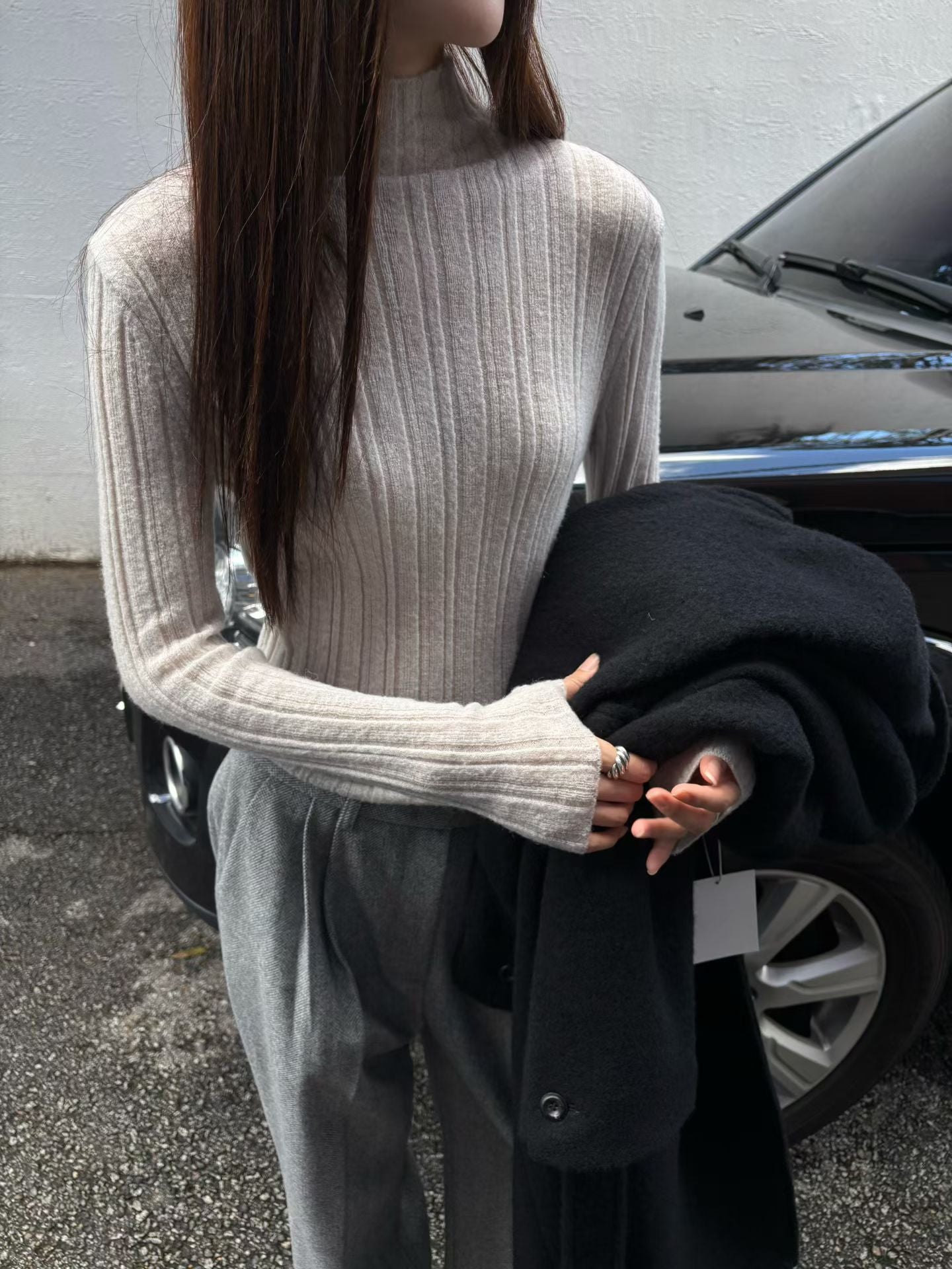 ♡奢柔精織立領修身打底上衣♡ (C251264)