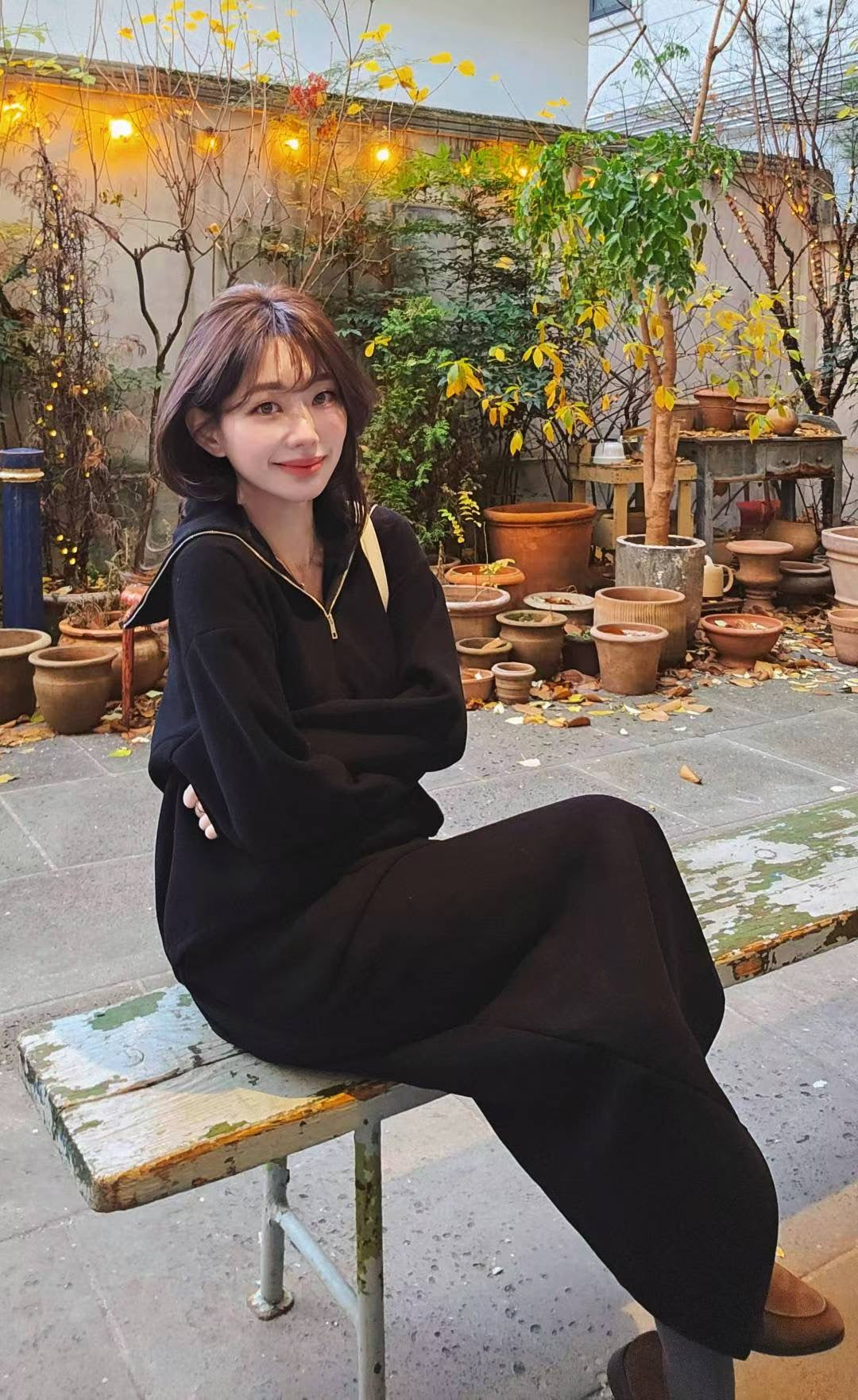 ♡Oni家♡ 質感混羊毛羅馬布拉鍊上衣 (C251287)