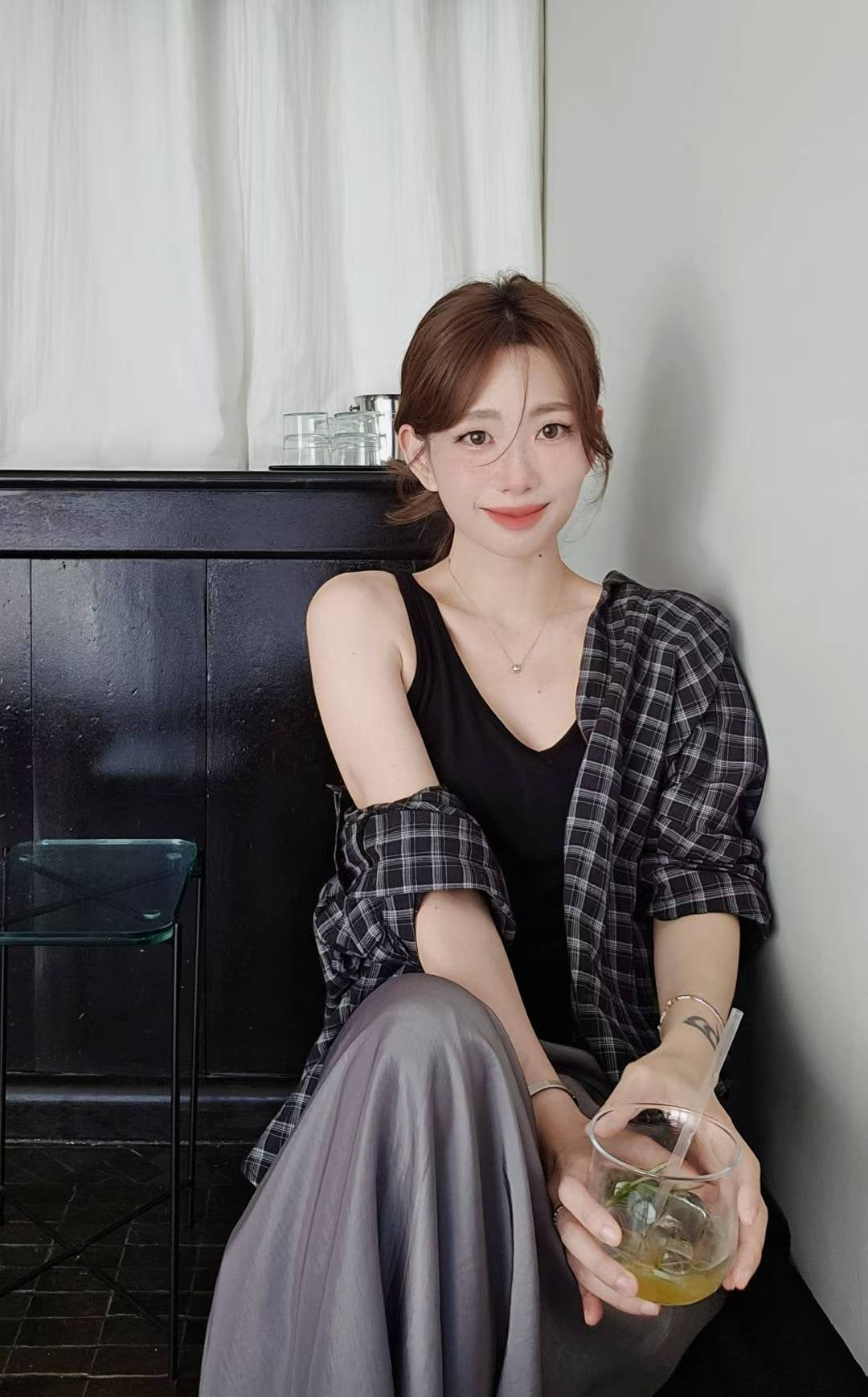 ♡Oni家♡經典百搭格紋休閒襯衫 (C250822)
