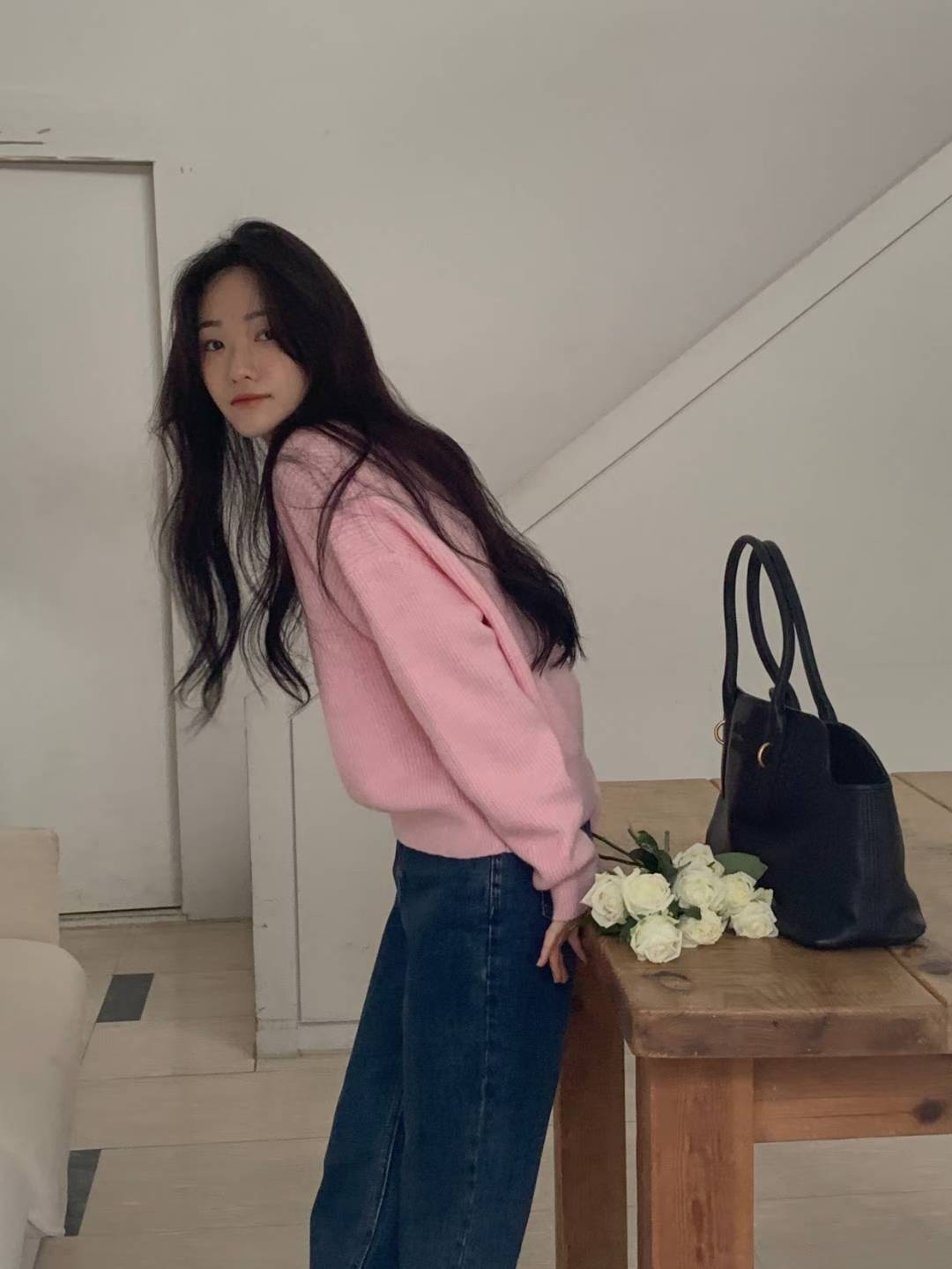 ♡法式日常百搭雲朵細羅紋上衣♡ (C251283)