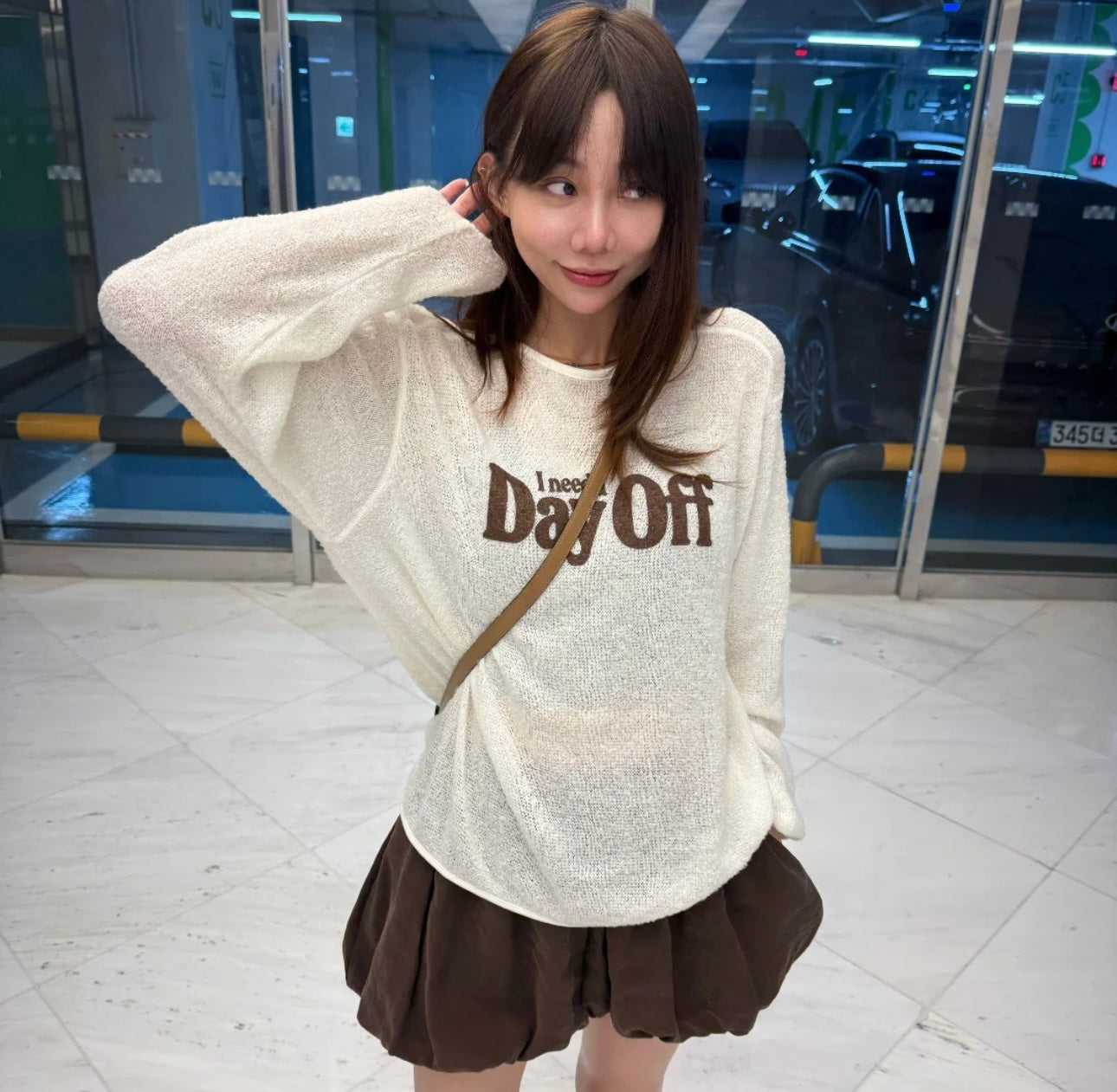 ♡軟綿休閒I need a Day Off針織T♡ (C251149)