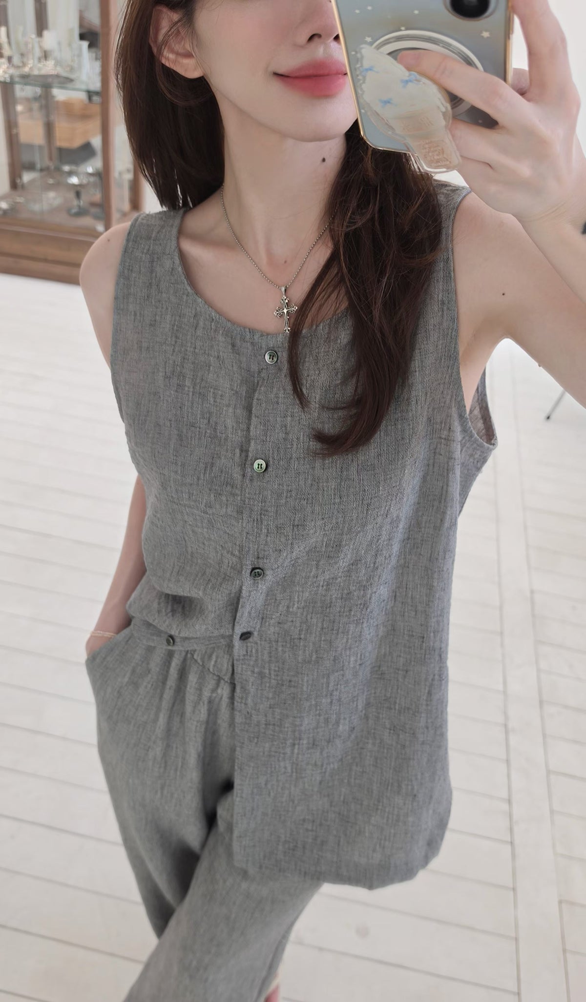 ♡Oni家♡極簡風修身休閒長褲 (C260970)