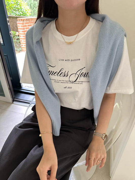 ♡Timeless Journey純棉印花T♡ (C251114)