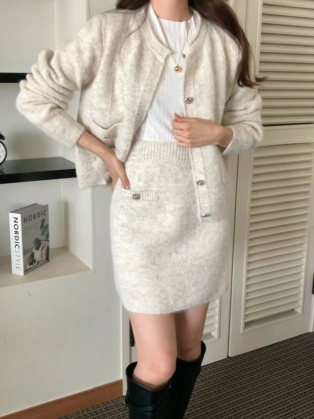 ♡典雅氣質編織兩件式套裝♡ (C251245)