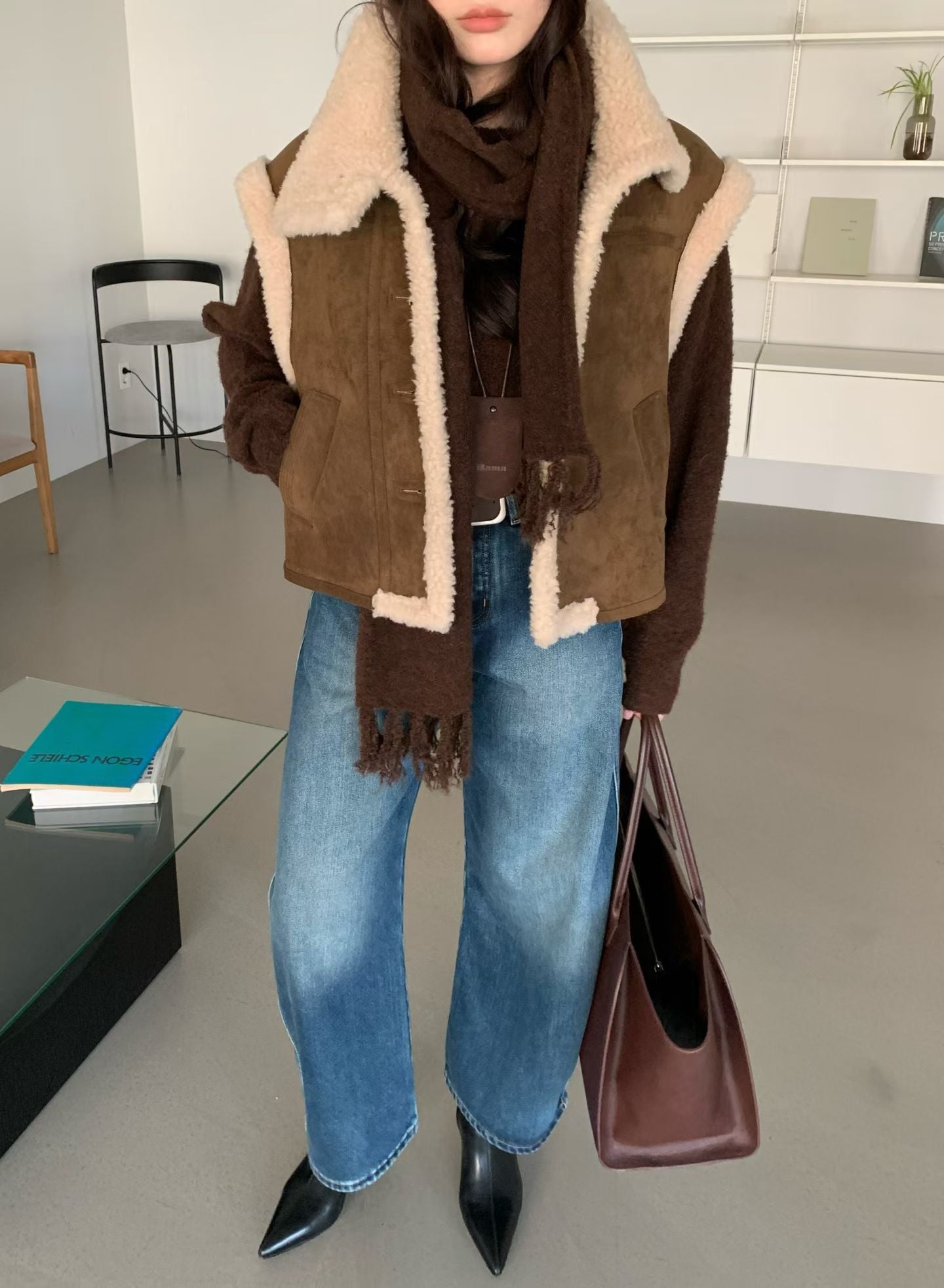 ♡迪羊羔麂皮背心♡ (C251213)