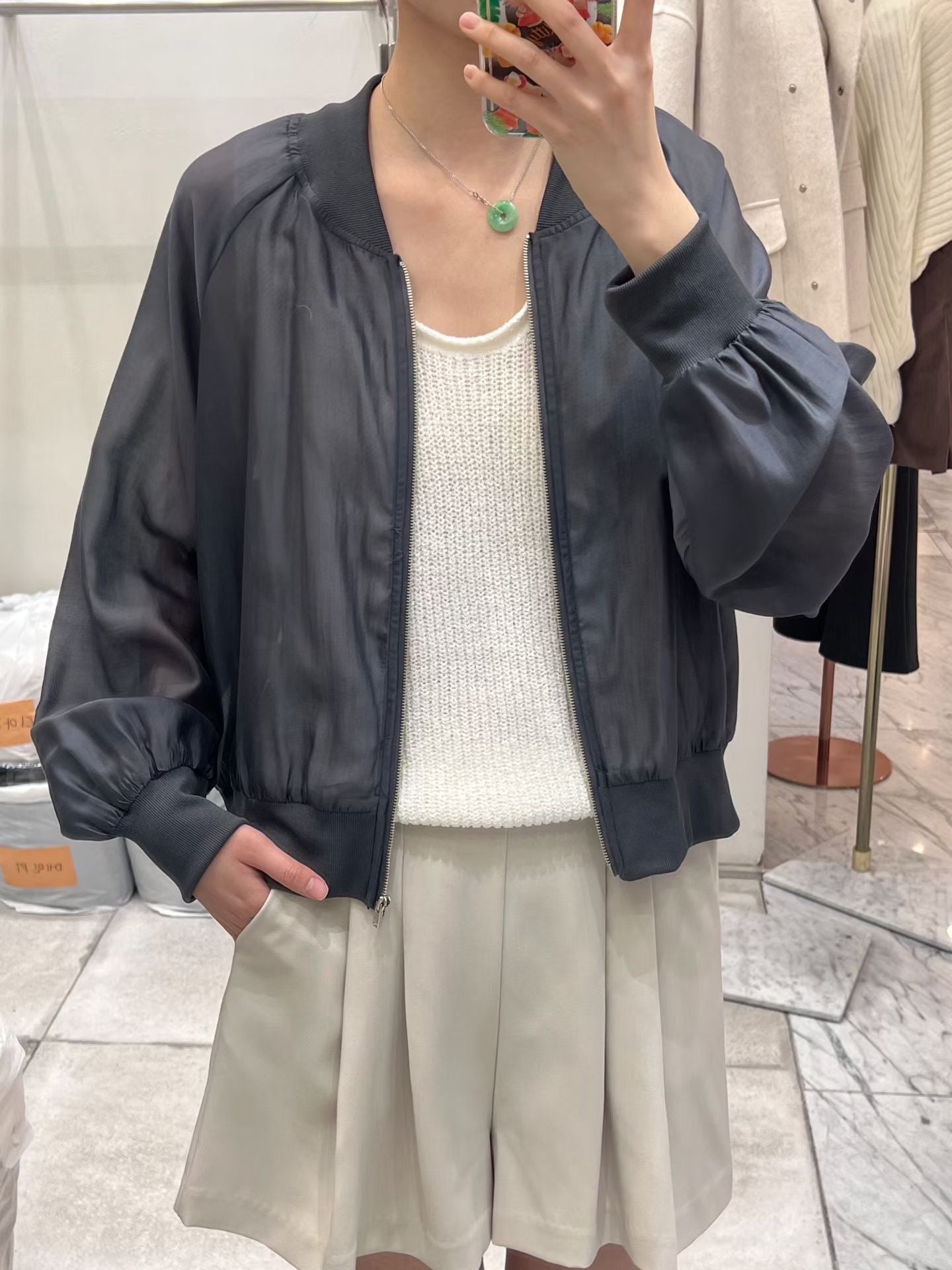 ♡溫柔高級感天絲飛行外套♡ (C260325)