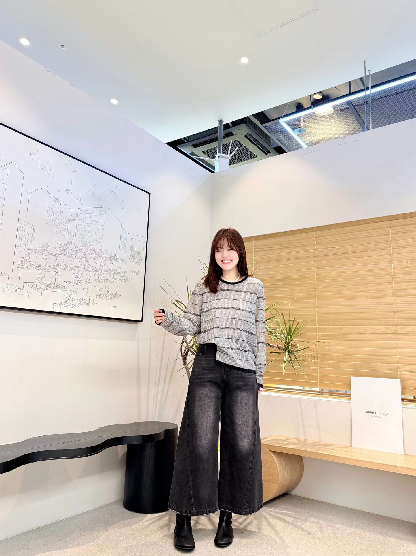 ♡輕盈微透感休閒條紋上衣♡ (C251155)