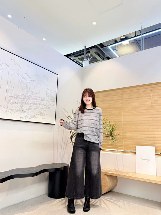 ♡輕盈微透感休閒條紋上衣♡ (C251155)