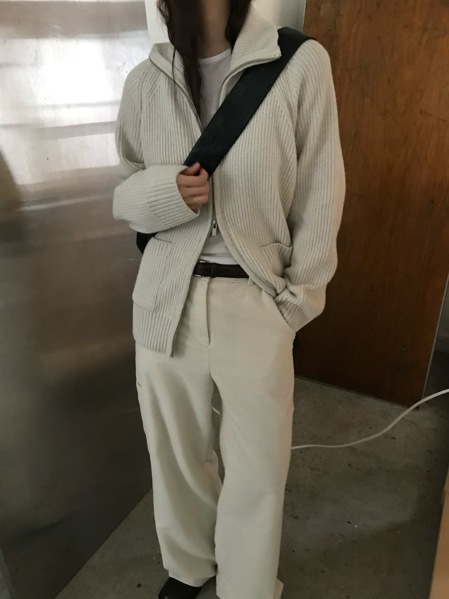 ♡溫暖高領立體羅紋雙拉鍊外套♡ (C251257)