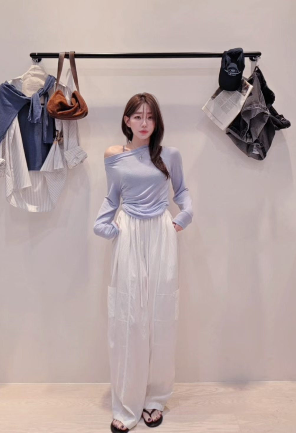 ♡Oni家♡船領天絲羊毛打底T (C260972)