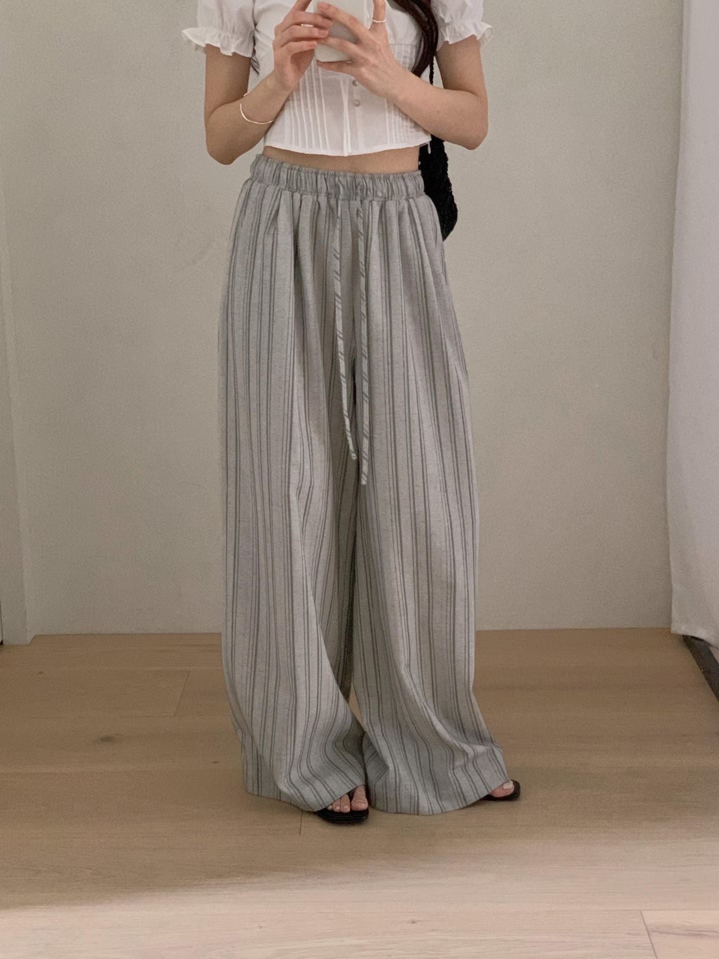 ♡質感百搭直紋寬褲♡ (C260630)