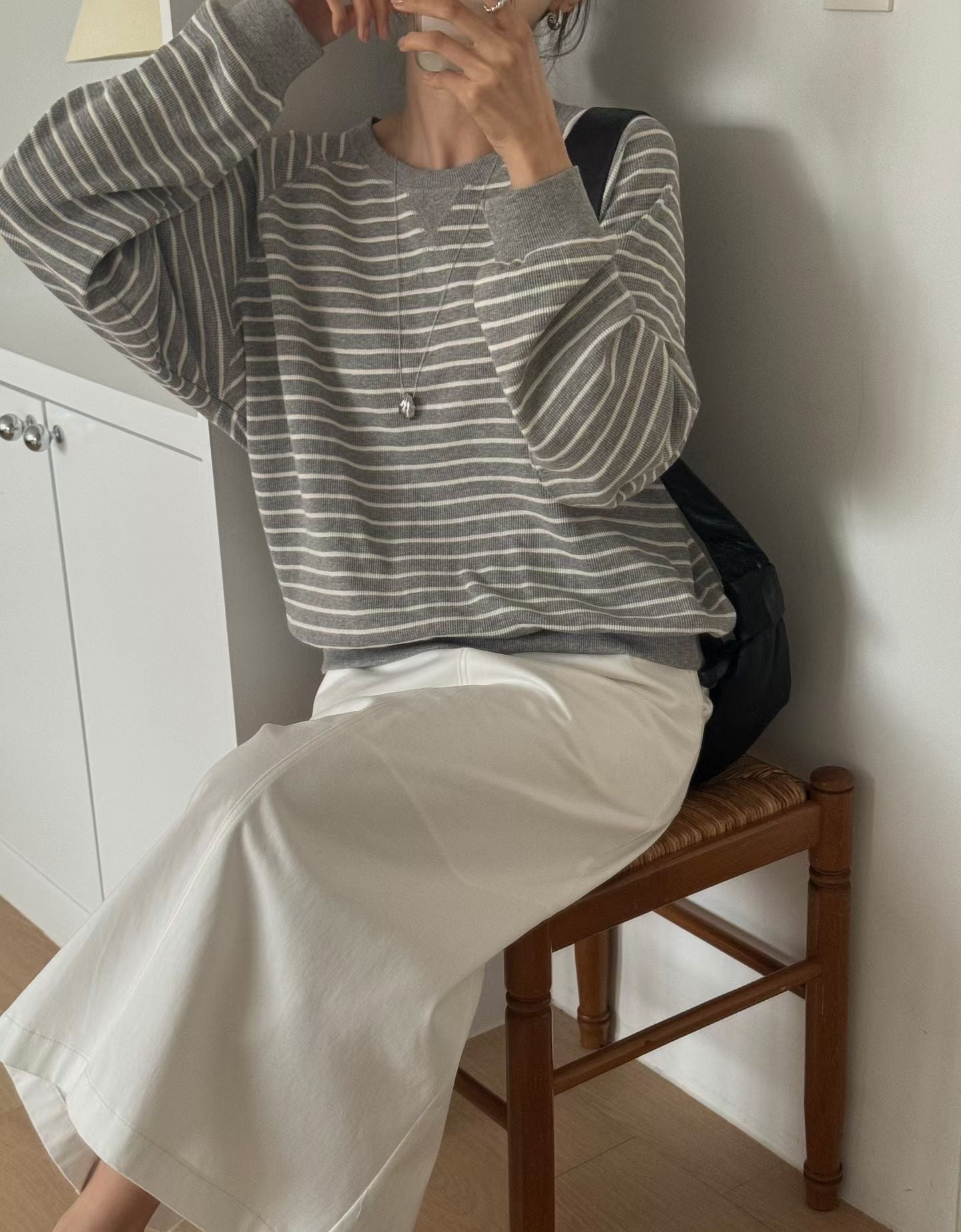 ♡慵懶感實穿細條紋長袖Ｔ♡ (C260520)