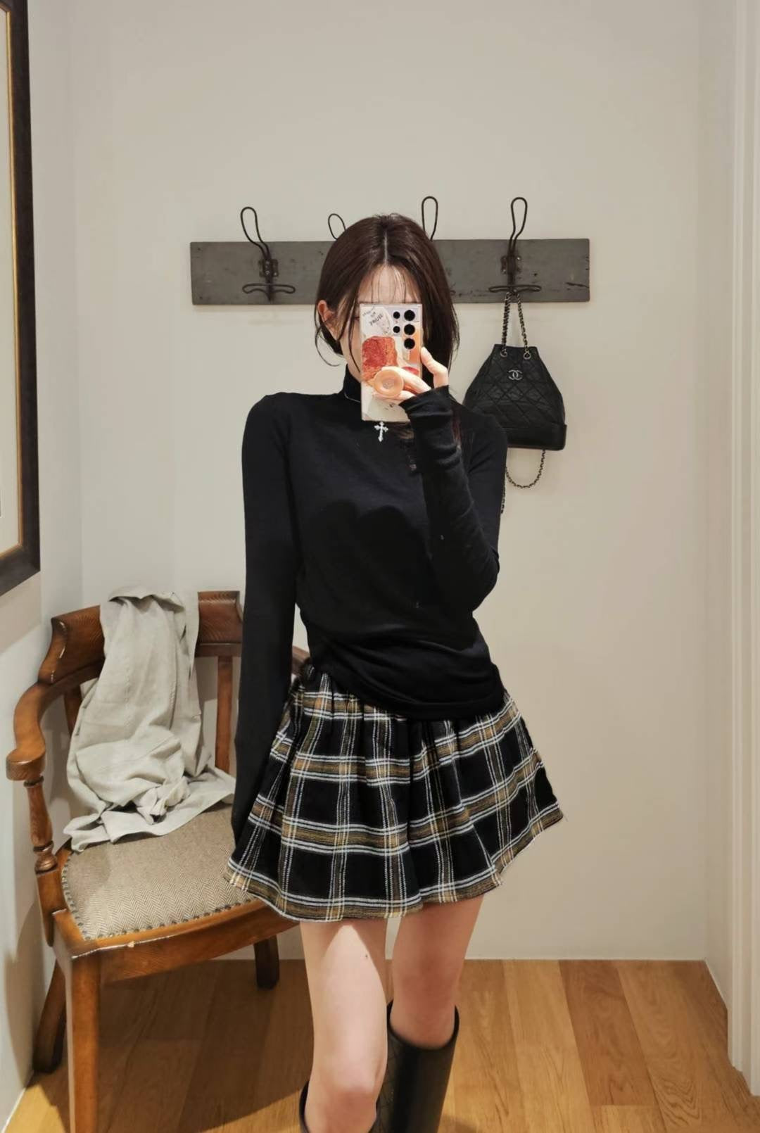 ♡Oni家♡英倫風格紋小褲裙 (C251105)